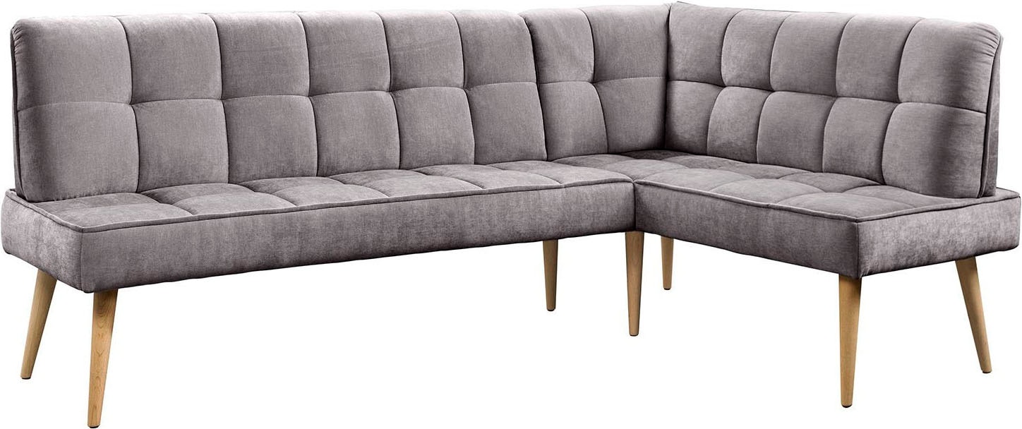 exxpo - sofa fashion Banc d'angle »Latte« couture moderne siège et dossier, confortable et élégant, pied en bois haut