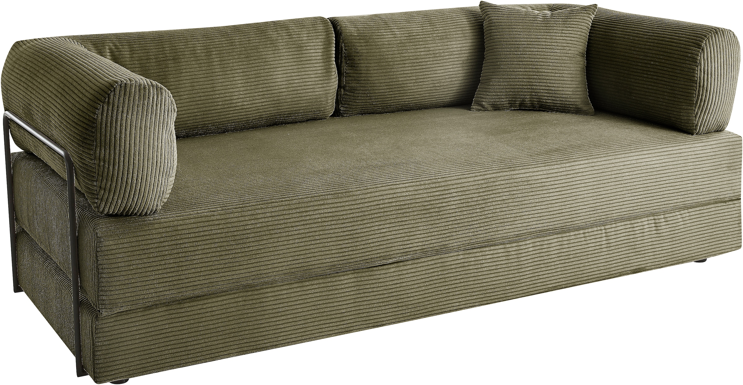 homsy by Ana Johnson Schlafsofa »Folda Dauerschläfer, B: 206 cm, Liegefl. 181x198 cm« mit Bett-/Schlaffunktion, inkl. 1x Zierkissen, Tonnentaschenfederkern