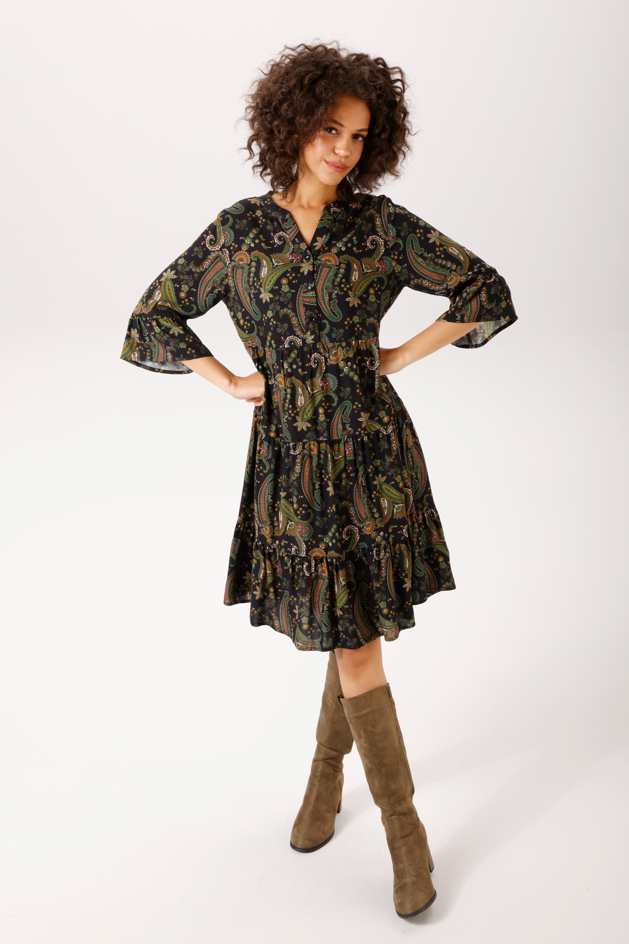 Aniston CASUAL Robe tunique imprimé de motifs paisley colorés - NOUVELLE COLLECTION