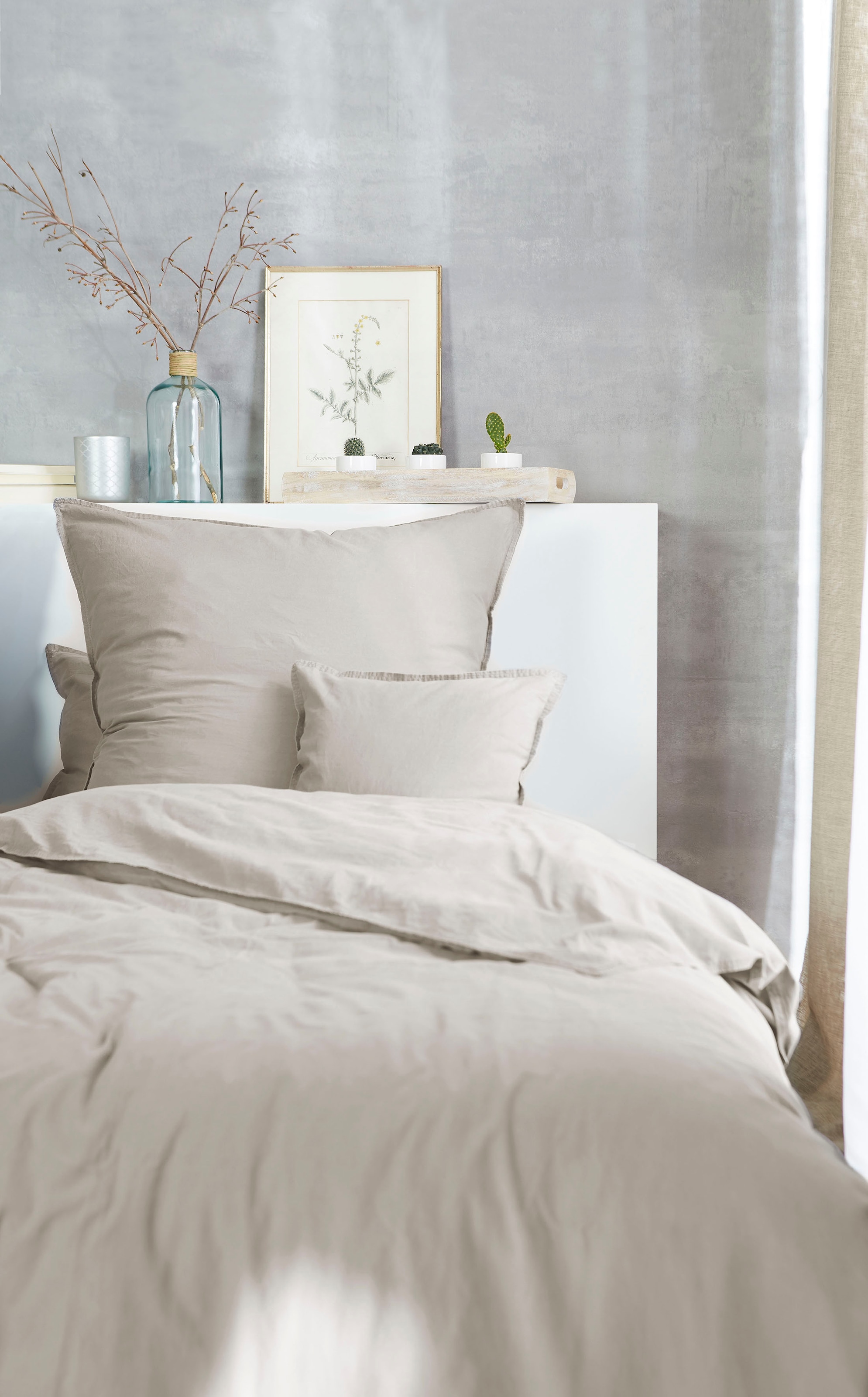 Primera Bettwäsche »Stone-Washed in Gr. 135x200, 155x220 oder 200x200 cm« 2 Stk. 100% Baumwolle, Bettwäsche in feinem Knitterlook, weicher Griff