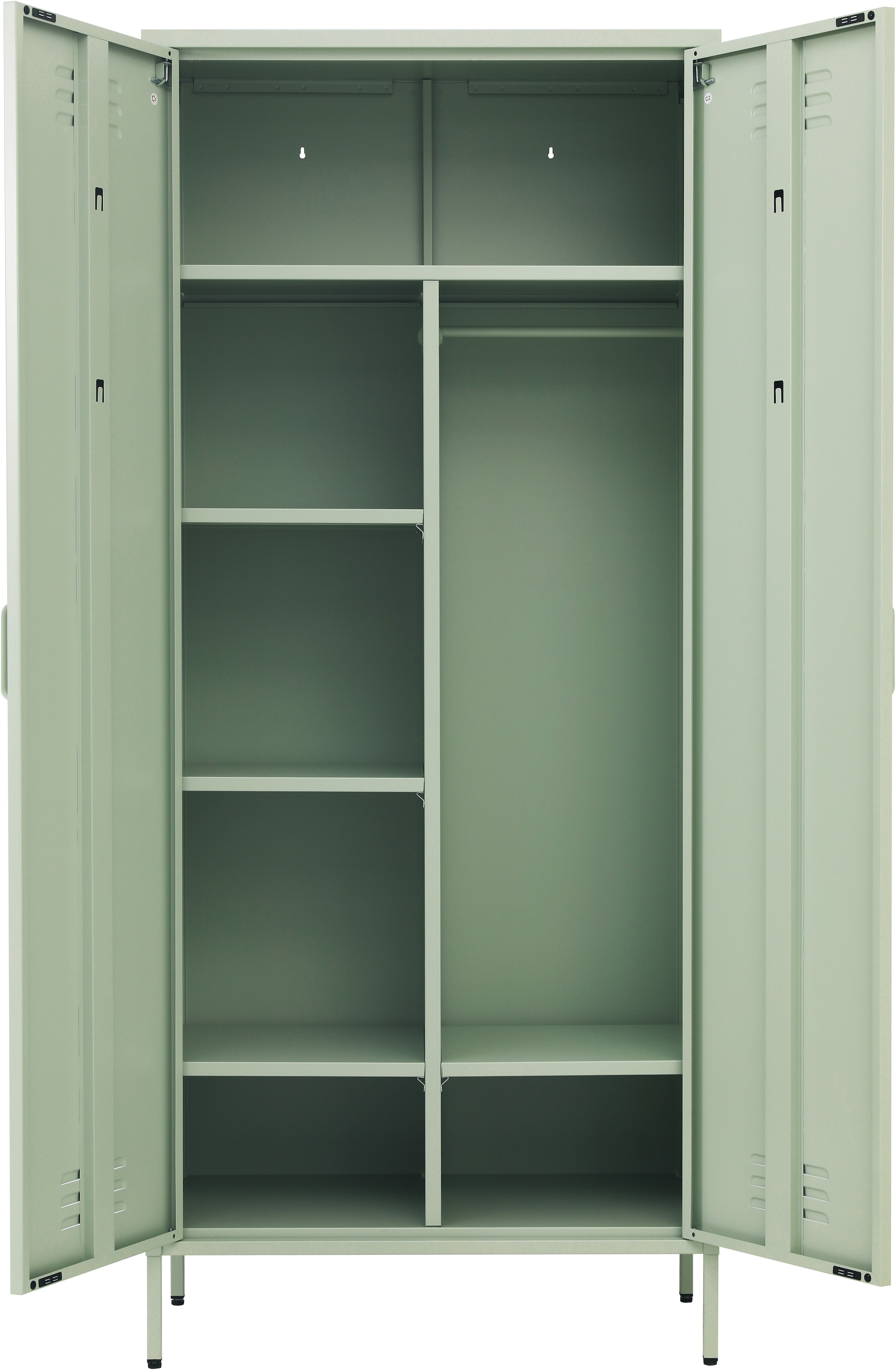 GOODproduct Armoire à portes battantes »Kleiderschrank Schrank Metallschrank Mehrzweckschrank Siena Spind« En 4 couleurs en métal,  réglable en hauteur, verrouillable