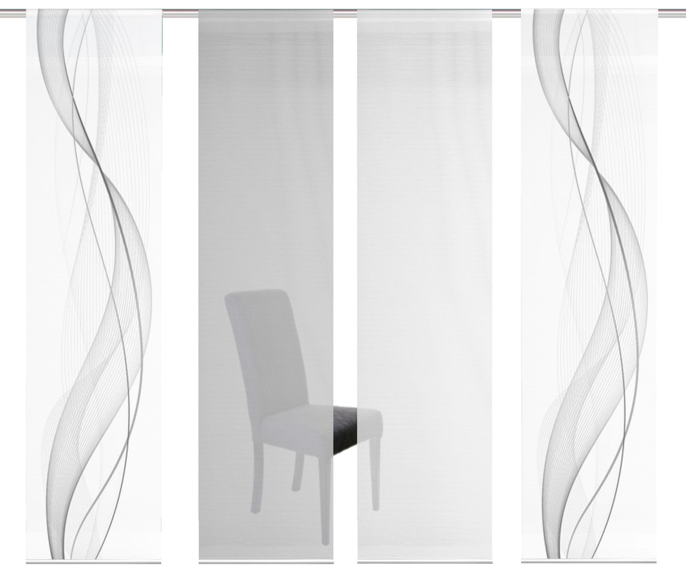 Vision S Rideau coulissant »4ER SET HEIGHTS« Support de panneau 4 cuis tlg. HxB: 260x60, Schiebevorhang 4er Set Digitaldruck