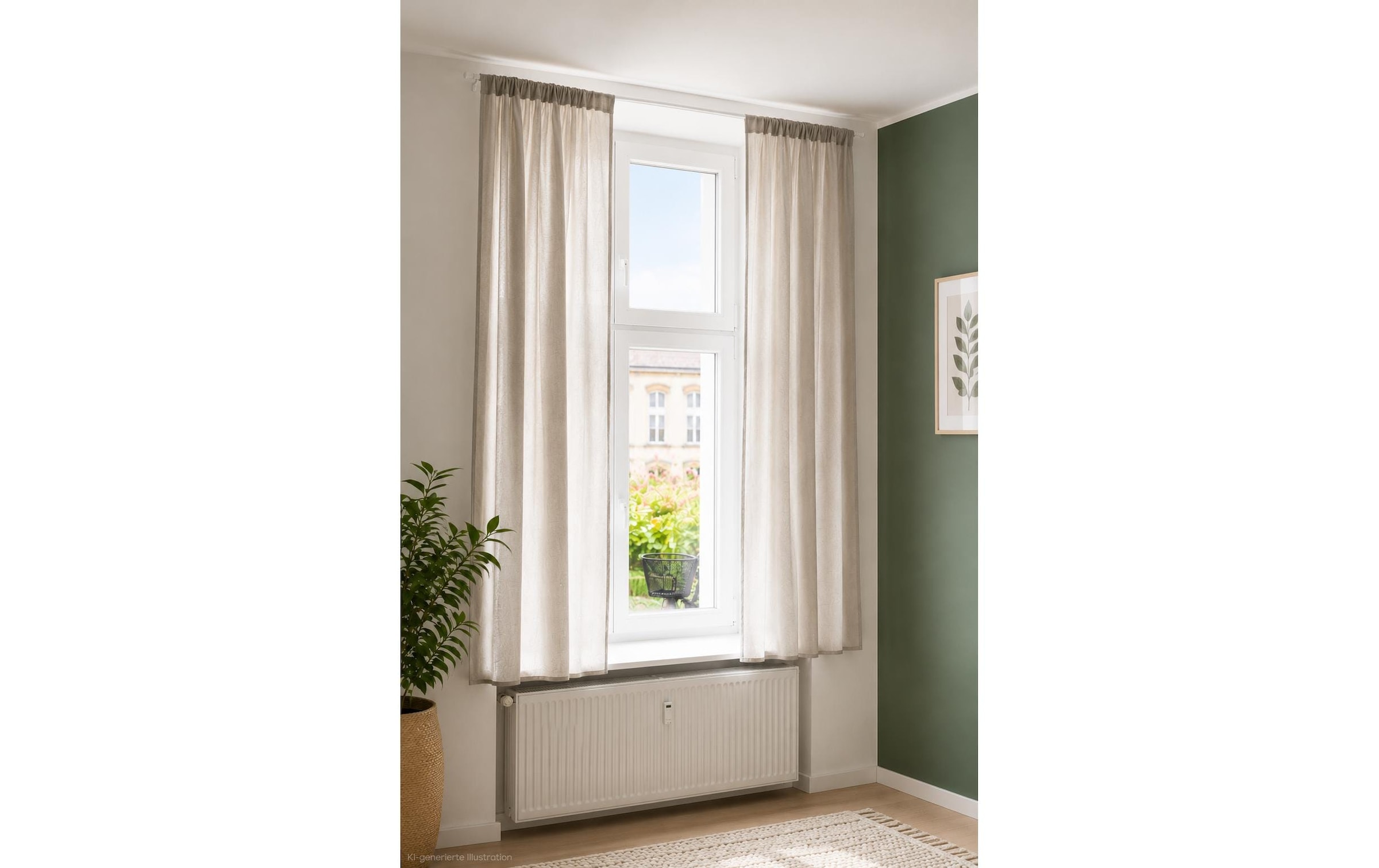 Urbanara Rideau »2er-Set Musselin Trofa 135 cm x 245 cm« Ruban plissé 2 cuis tlg.