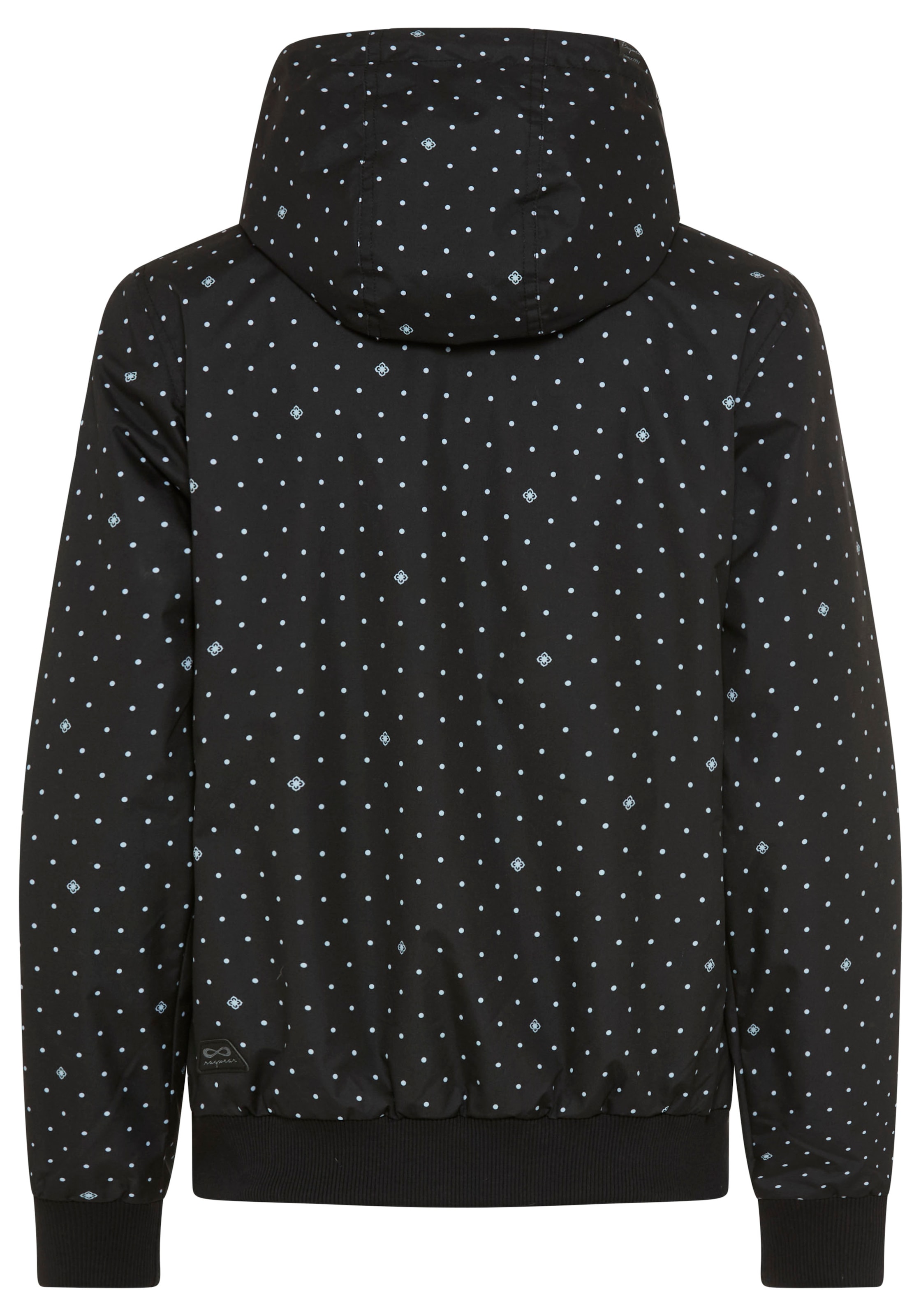 Ragwear Outdoorjacke »NUGGIE DOTS O« mit Kapuze aus Polyester, hüftlange Passform, hochschliessender Kragen