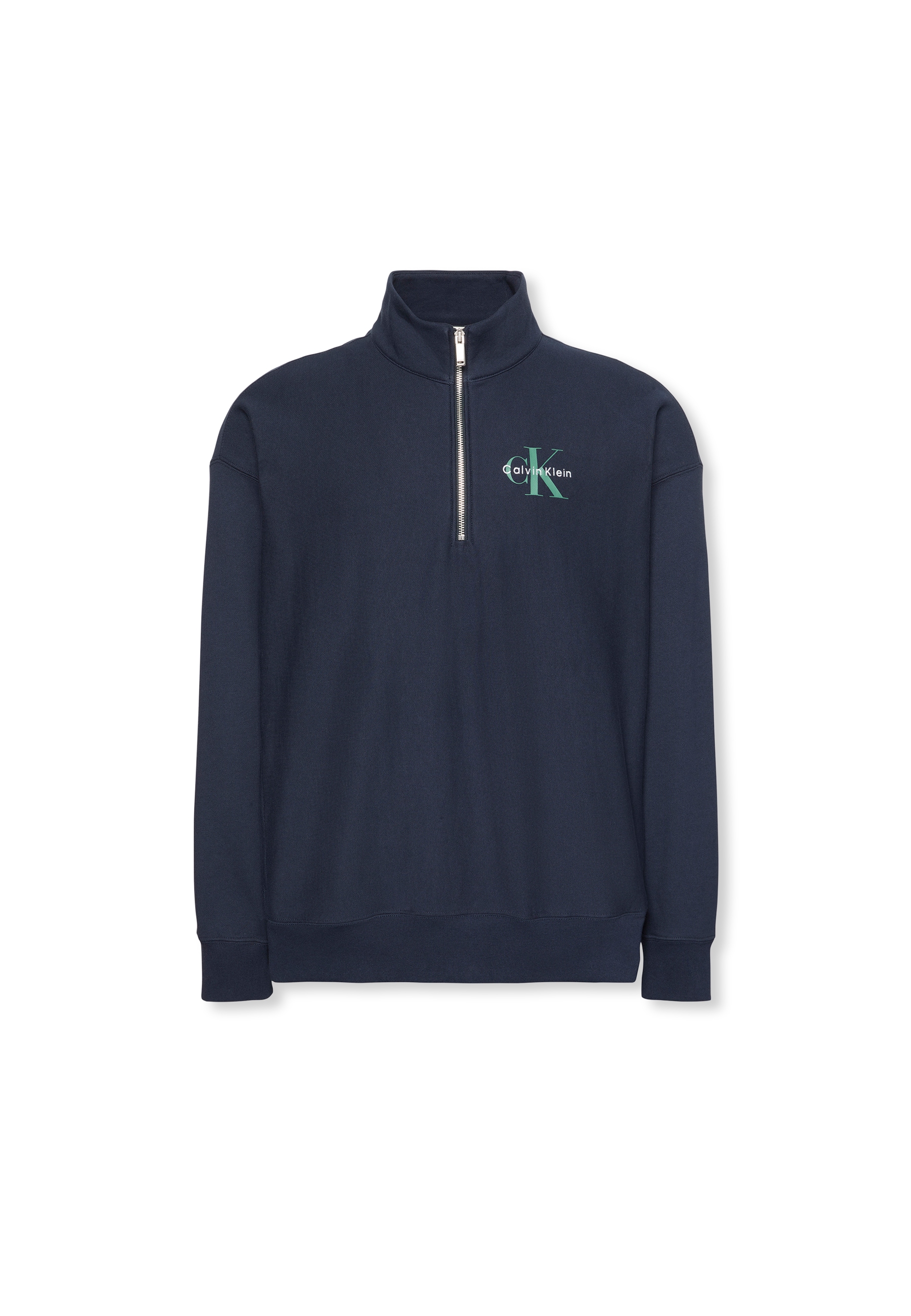 Calvin Klein Jeans Sweatshirt »LS EU 350TERRY MICRO MONOLOGO QT«, Regular fit, Stehkragen und Reissverschluss
