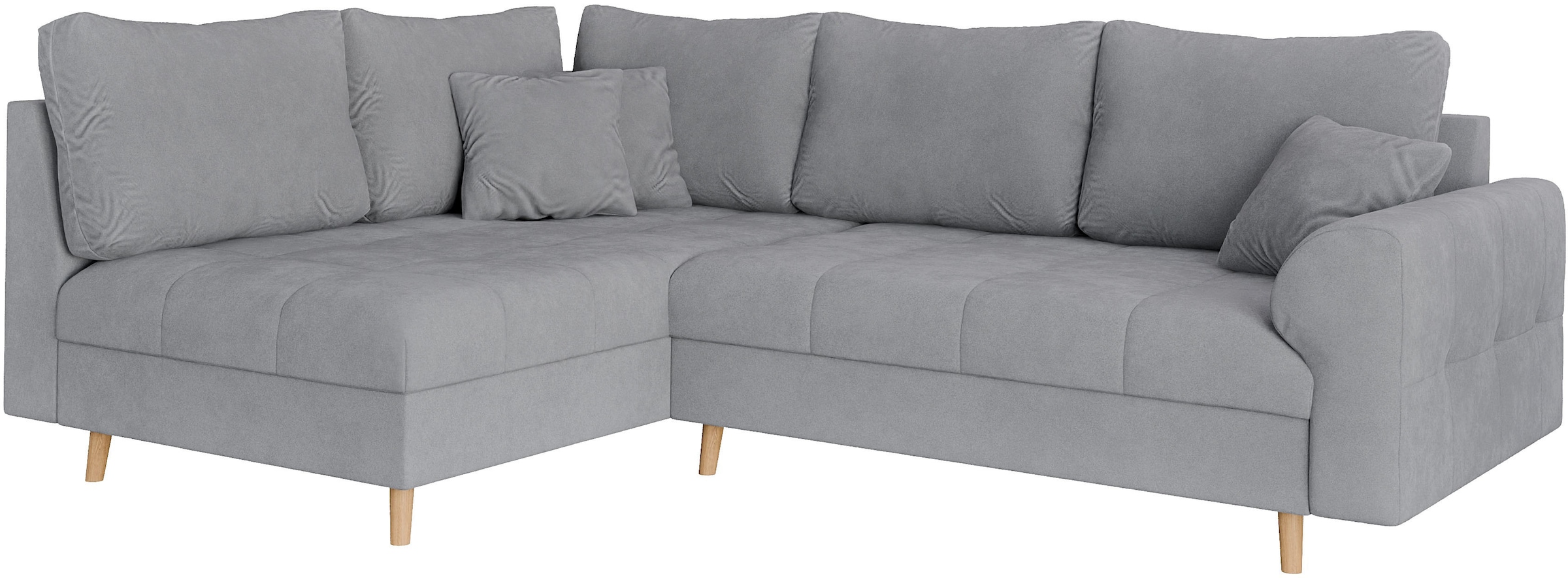 Home affaire Ecksofa »CHARRE L-Form mit Ottomane, Masse B/T/H: 231/161/81 cm« feine Steppung, lose Rücken- und Zierkissen, auch in Cord und Bouclé