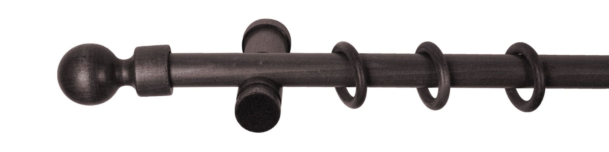 SN DECO GROUP Gardinenstange »Giro« 1 läufig-läufig Fixmass 28 mm, Holz, verschiedenen Längen und Farben, Komplettset