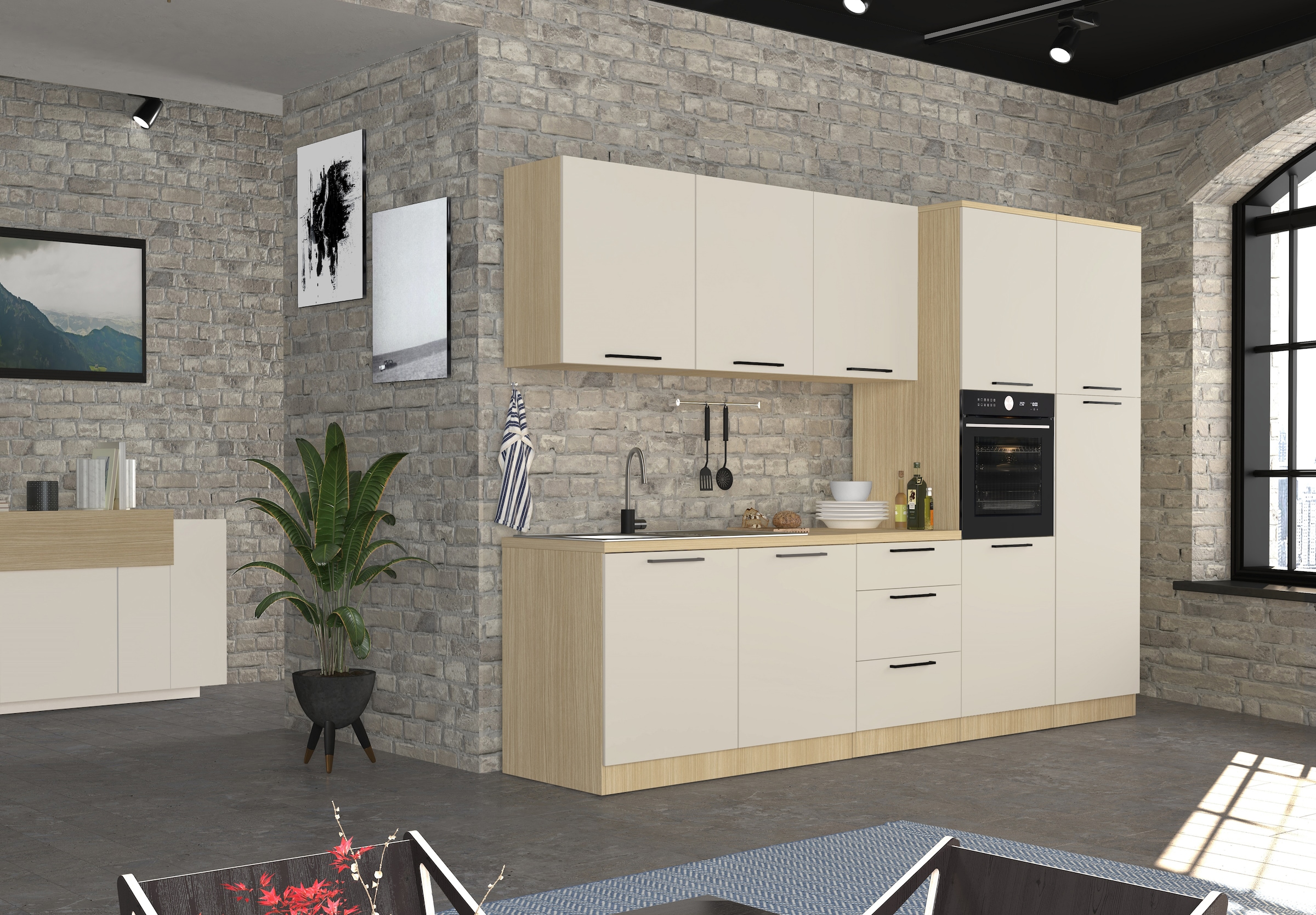 KOCHSTATION Armoire à poser »Luna, Hängeschrank, Küchenhängeschrank, Made in Italy« B/T/H: 60×60×20 cm, zusätzlicher Stauraum über der Arbeitsfläche