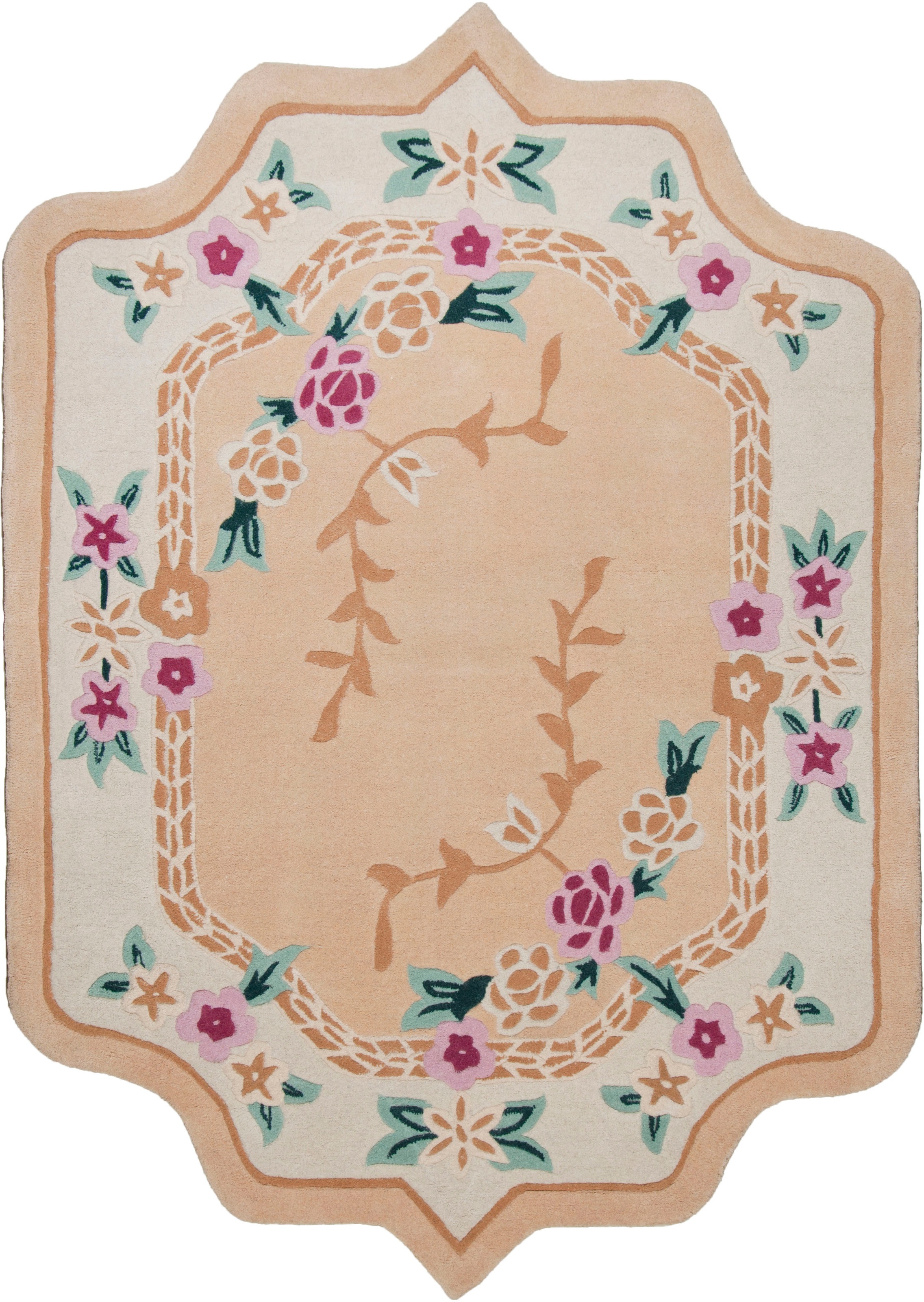 THEKO Tapis en laine »Lifou« En forme de fleur 14 mm Höhe reine Wolle, handgewebt, ideal im Wohnzimmer & Schlafzimmer