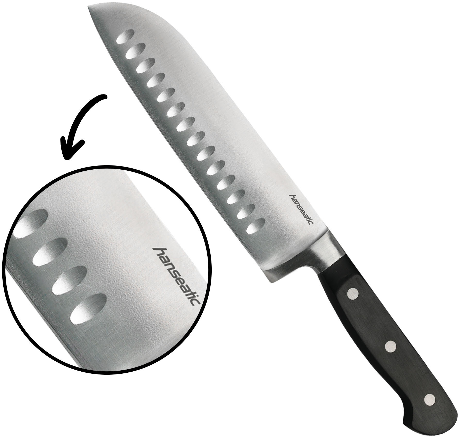 Hanseatic Sets de couteaux »hanseatic PREMIUM, 5-teilig« mit schwarzen Griffen, mit Nieten