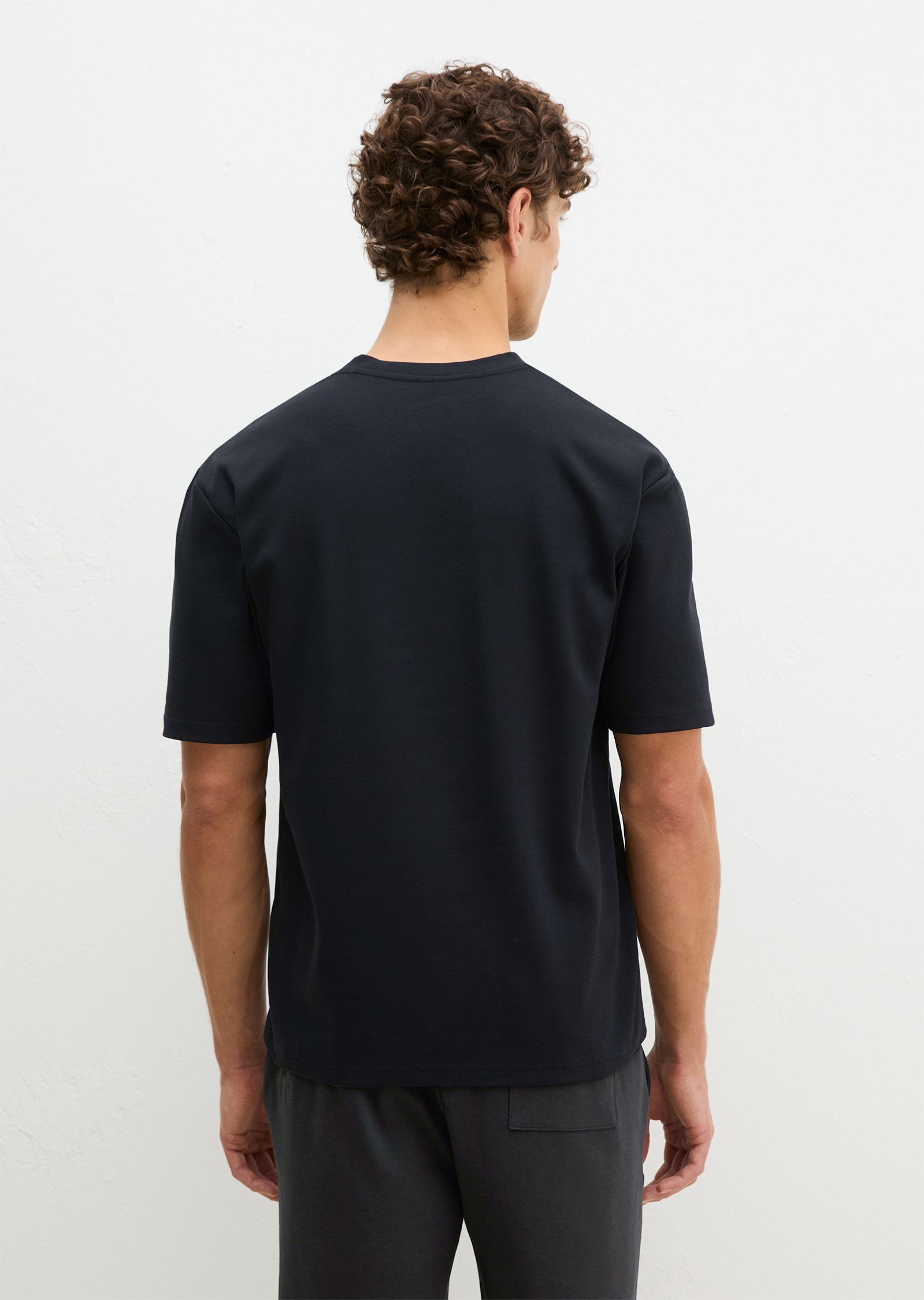 Marc O'Polo Haut de pyjama »Mix N Match Interlock« avec encolure ronde, petite patte de boutonnage et manches courtes