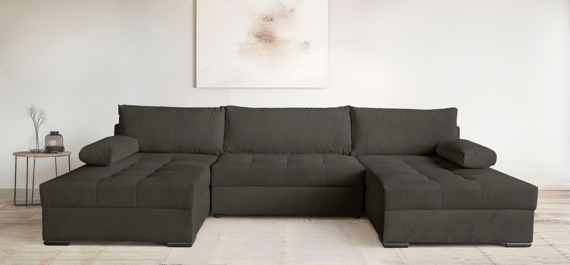 GOODproduct Paysage de salon »Home System U-Form, von B: 269-352 cm wählbar, 6 Varianten zur Auswahl« fonction lit, coffre-lit & coussins décoratifs, ressorts ensachés