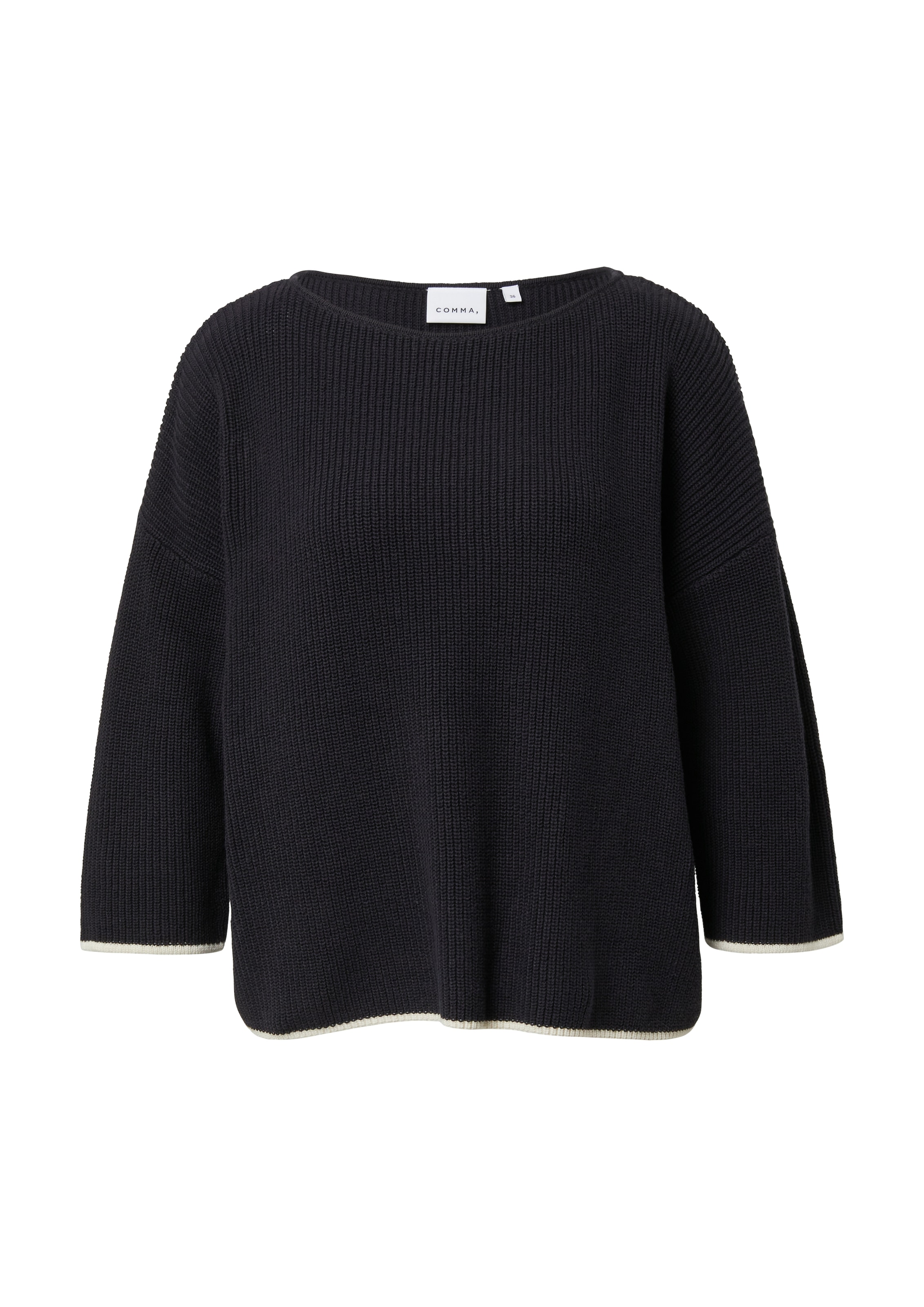 Comma Pull en tricot mit Kontrast-Details