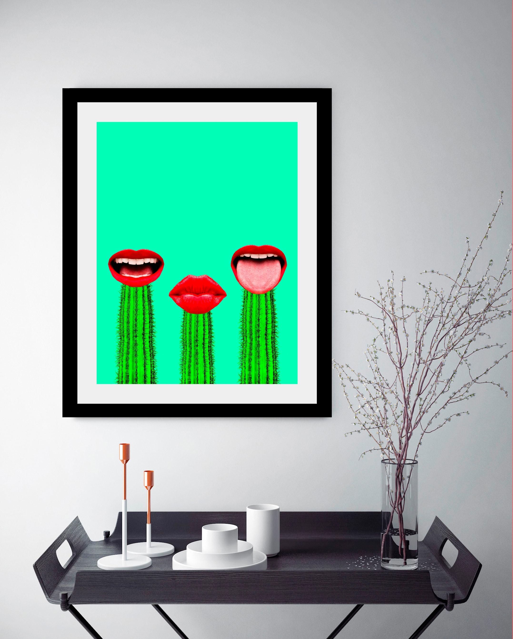 queence Bild »Mund« Bilder von Frauen | Bilder von Männern | Gesicht | Humor HD Premium Poster-Druck inkl. Holzrahmen