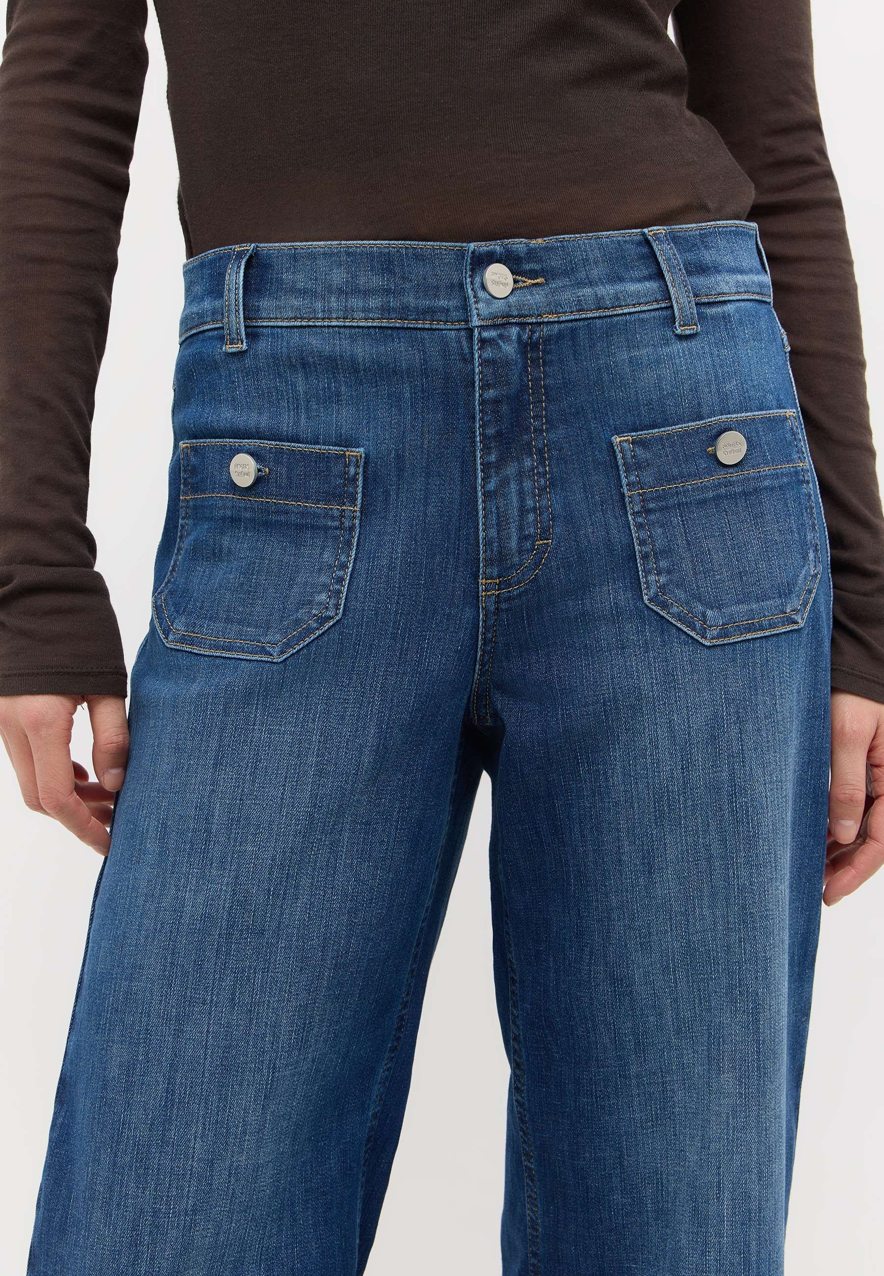 ANGELS Jeans 7/8 »LINN SMART« design culotte, coupe décontractée, en mélange de coton doux