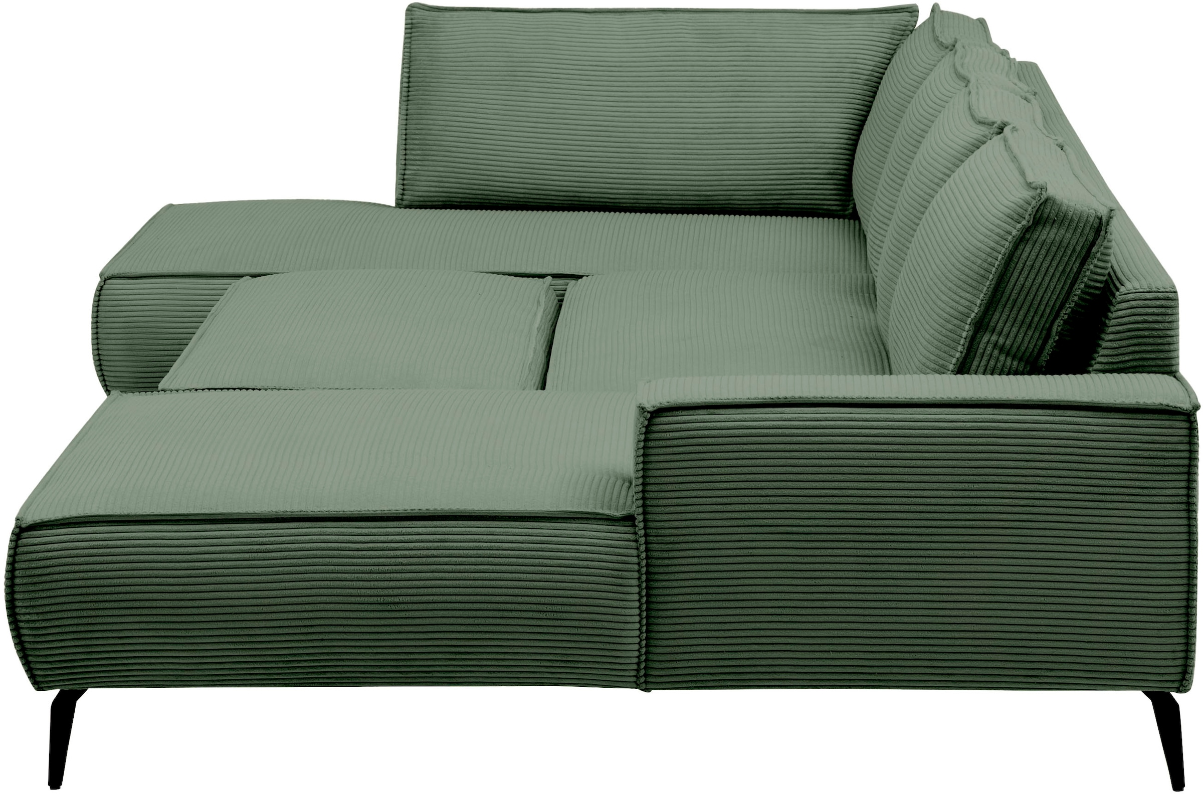 Home affaire Wohnlandschaft »mit Hocker, TVINNU, moderne U-Form in Cord oder Leinenoptik« Recamiere rechts/links, stellbar zum Schlafsofa (Krokodilverbinder)