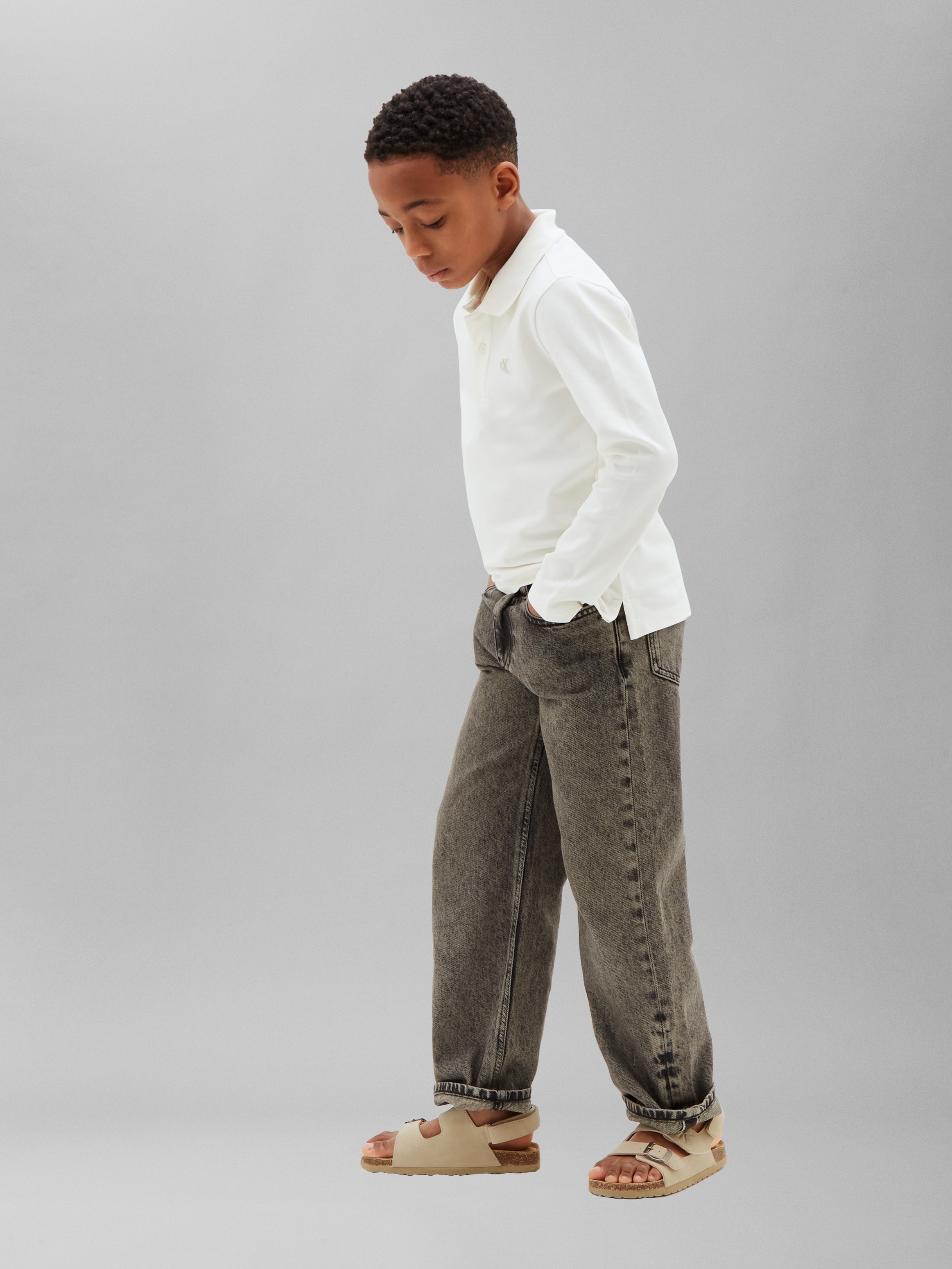 Calvin Klein Jeans Langarm-Poloshirt »SOLID PIQUE POLO« Regular fit mit Polokragen
