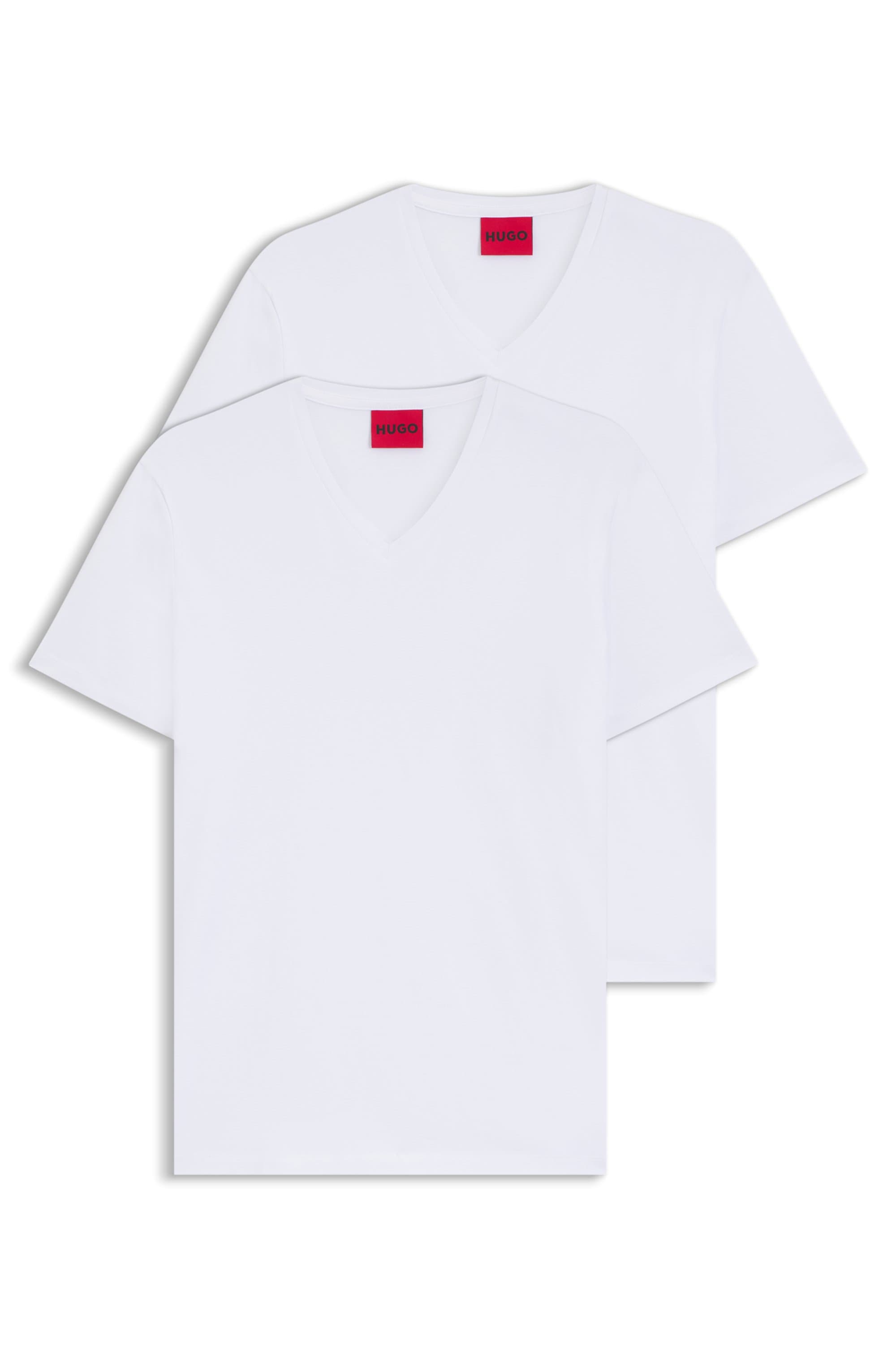 HUGO T-shirt »HUGO-V« Packung, 2er,  V-Ausschnitt, Slim-Fit, HUGO Logo-Print