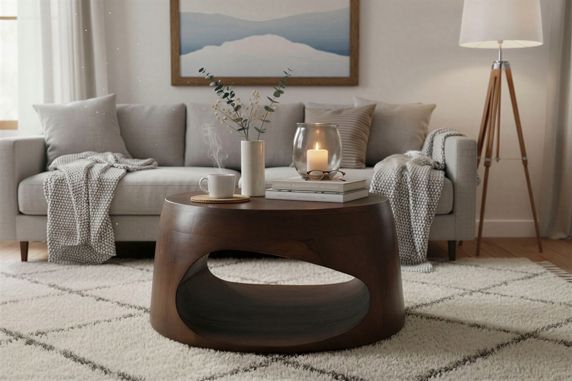SIT Couchtisch »Lahore rund aus Mango massiv mit offenem Ablagefach« 1 Stk. tlg. Asymmetrisches Ablagefach mit individueller Holzmaserung