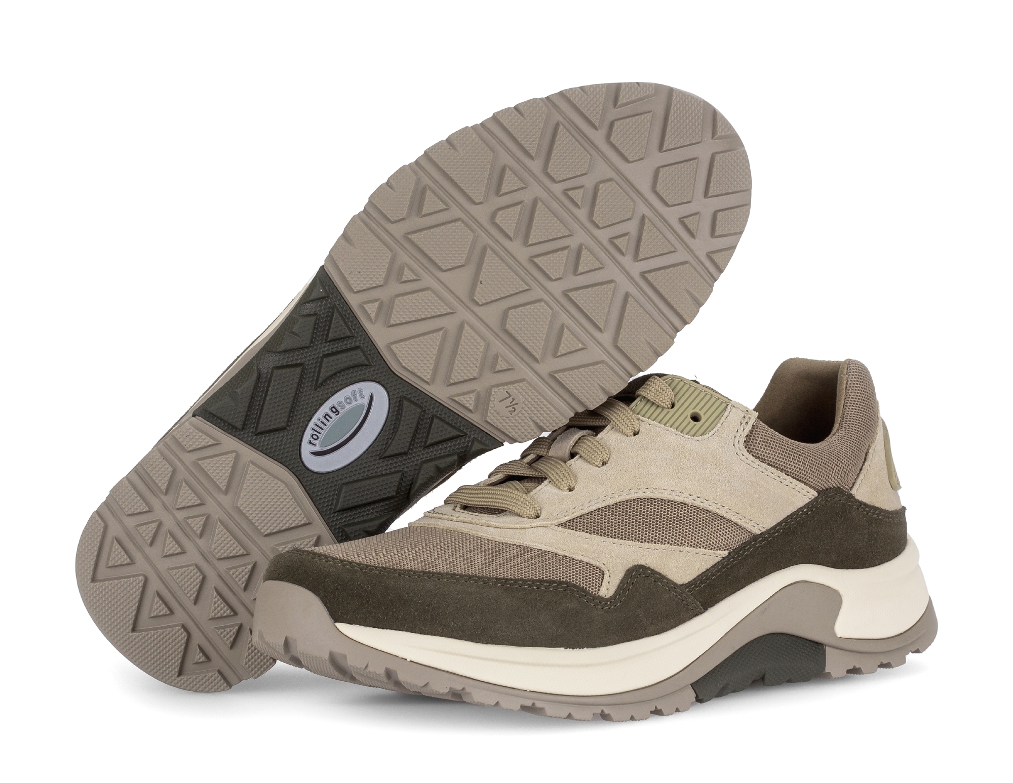 rollingsoft  chaussure de loisir, chaussure basse, chaussure à lacets avec semelle intérieure amovible, largeur G