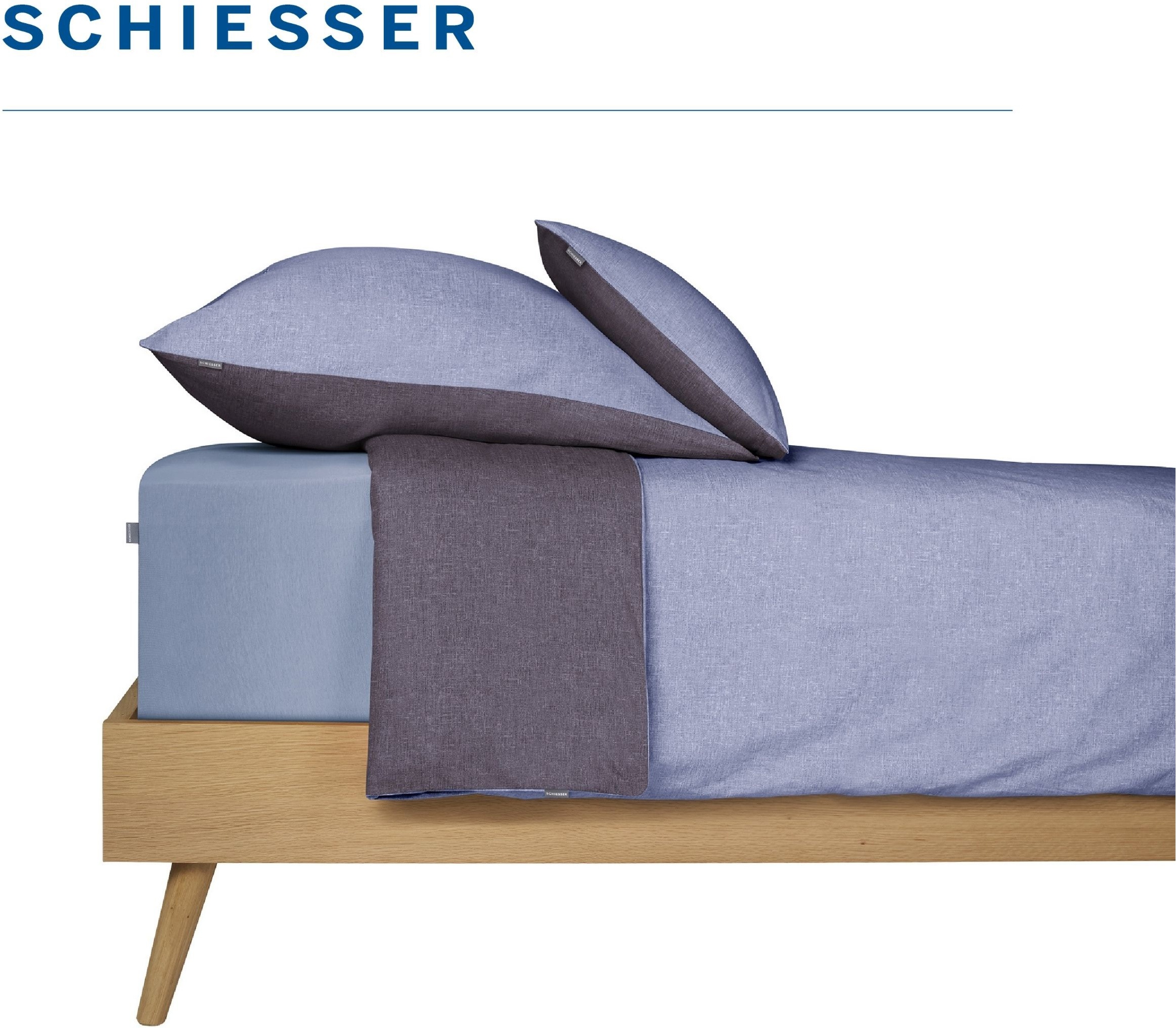 Schiesser Housse de coussin »Doubleface aus weicher Baumwolle mit edlem Melangeeffekt in Wendeoptik« OEKO-TEX® MADE IN GREEN
