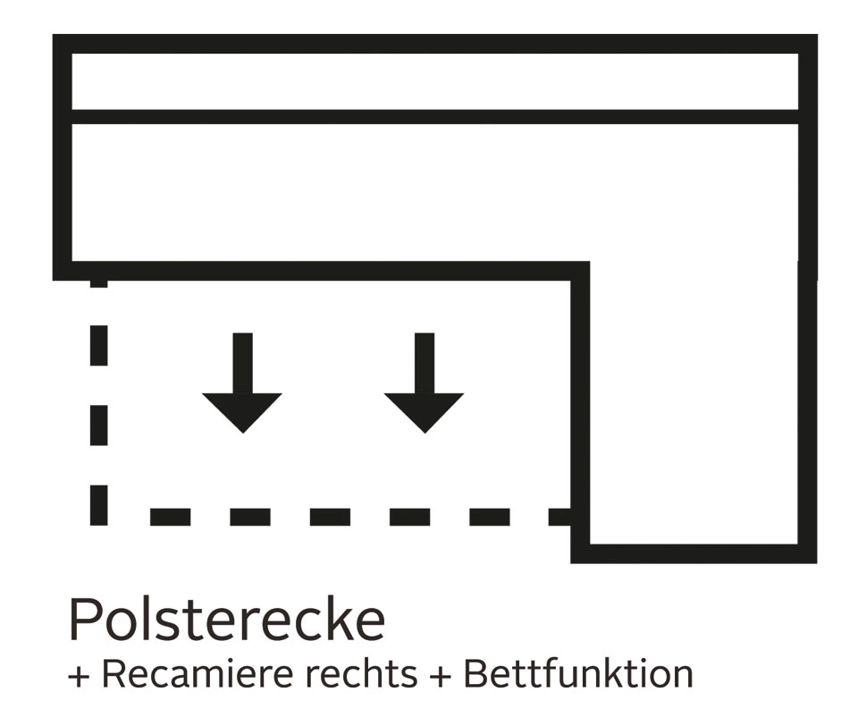 Home affaire Canapé d'angle »Italia L-Form, B: 217 cm« Bettfunktion, Bettkasten & 1 Zierkissen, Federkern