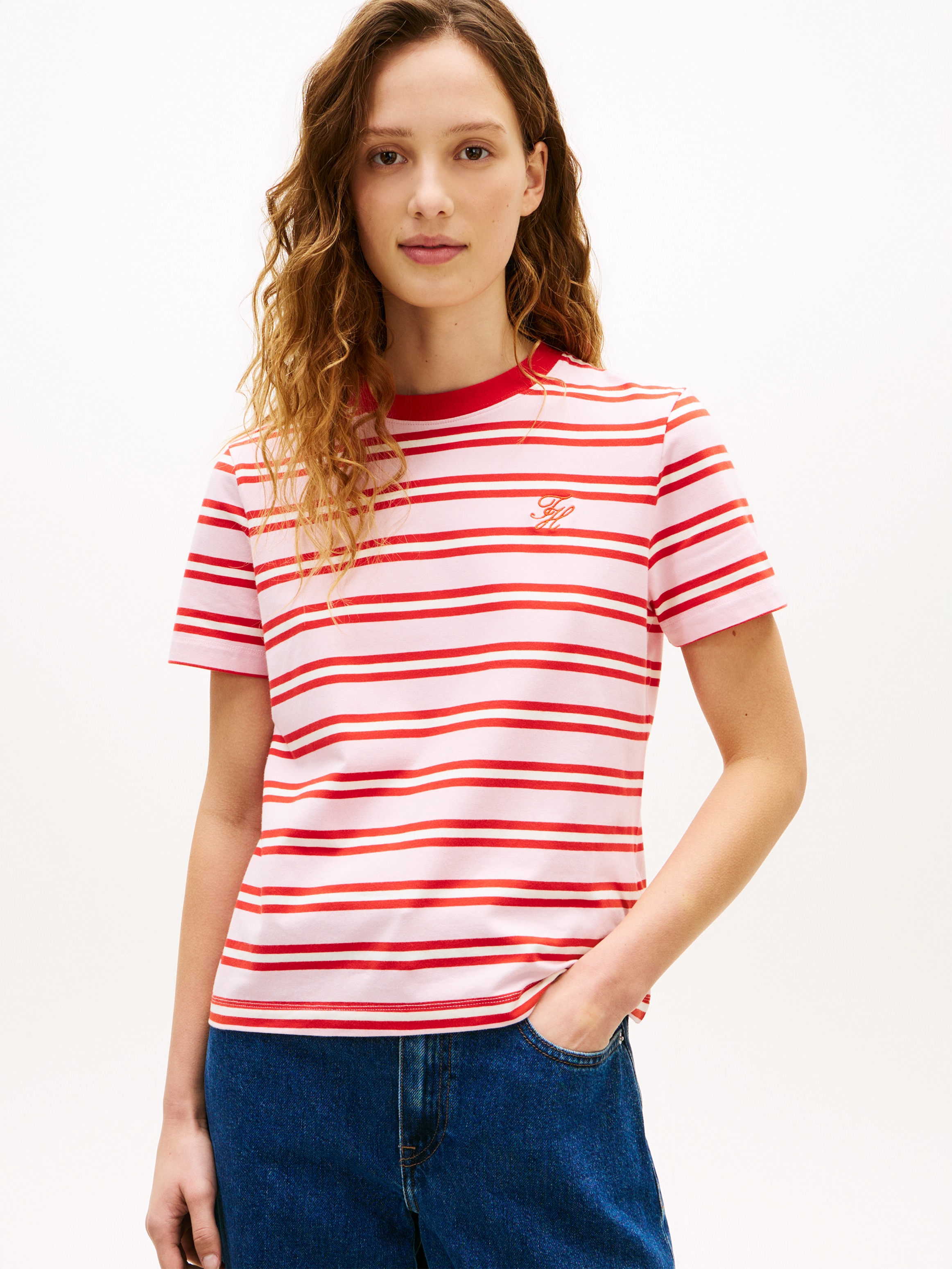 Tommy Hilfiger Kurzarmshirt »TH SCRIPT REGULAR C-NECK SHORT SLEEVE TEE«