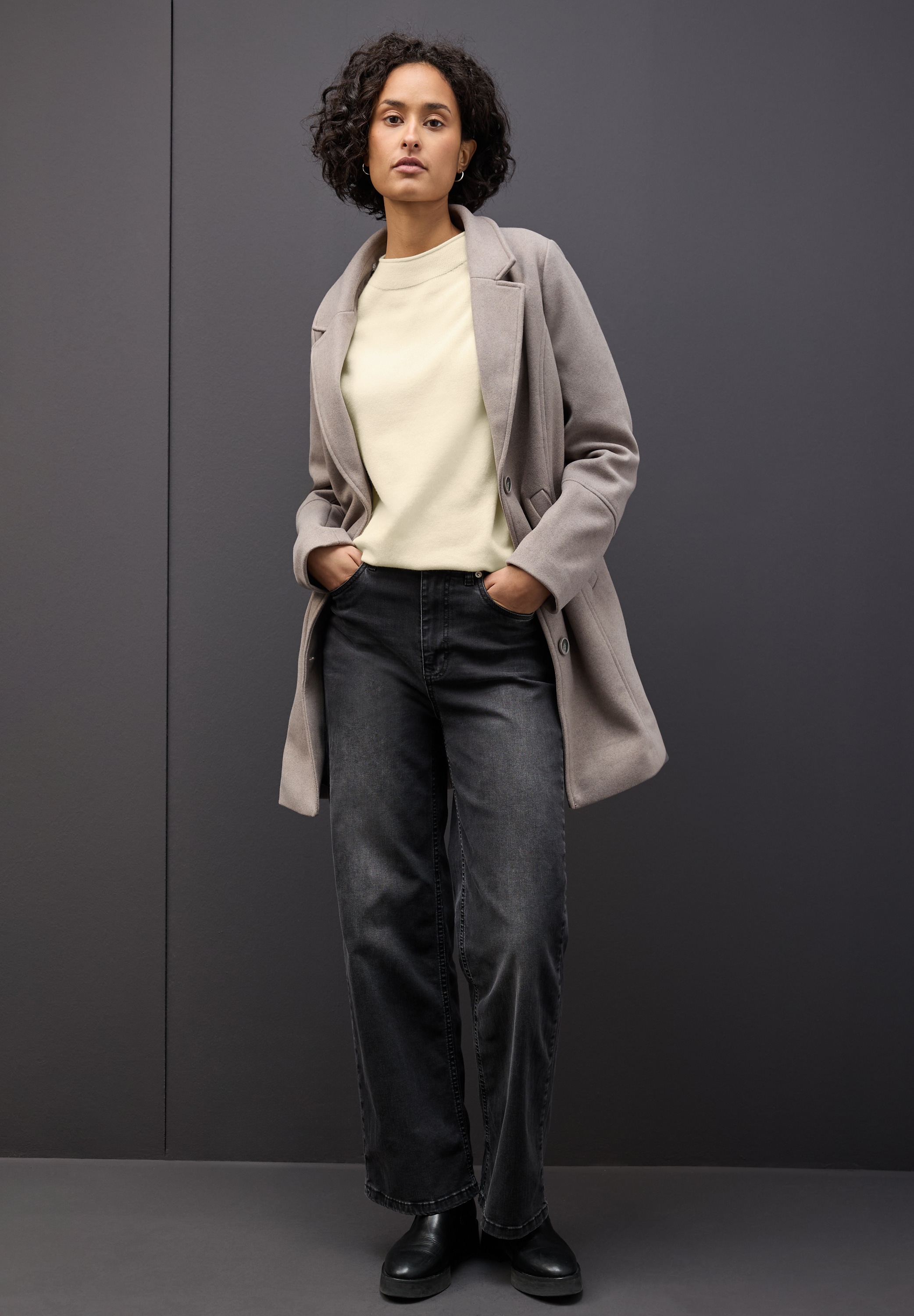 STREET ONE Strickpullover mit feiner Rollkante