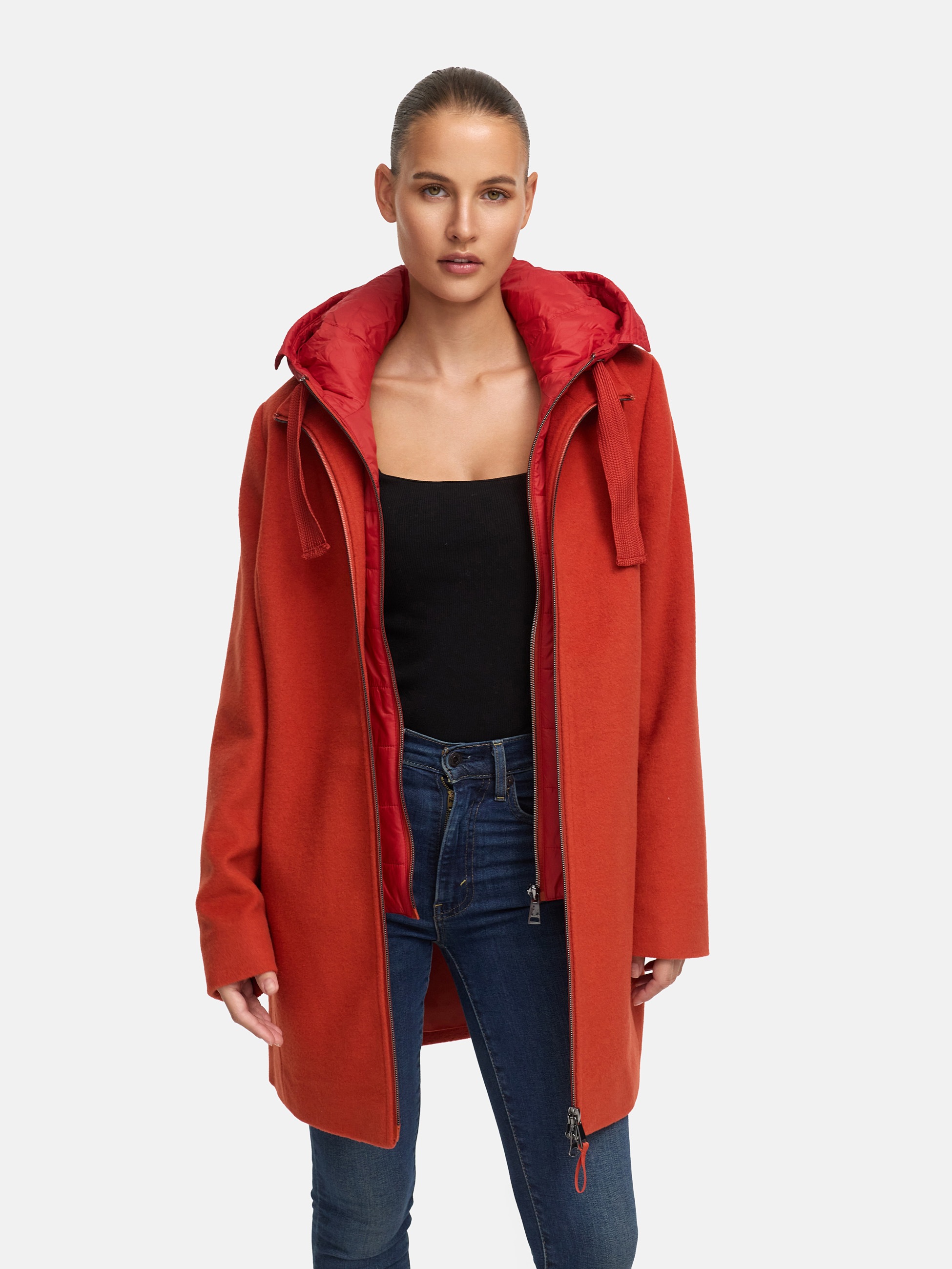 MANISA Veste en laine mit Kapuze mit herausnehmbarer Kapuze