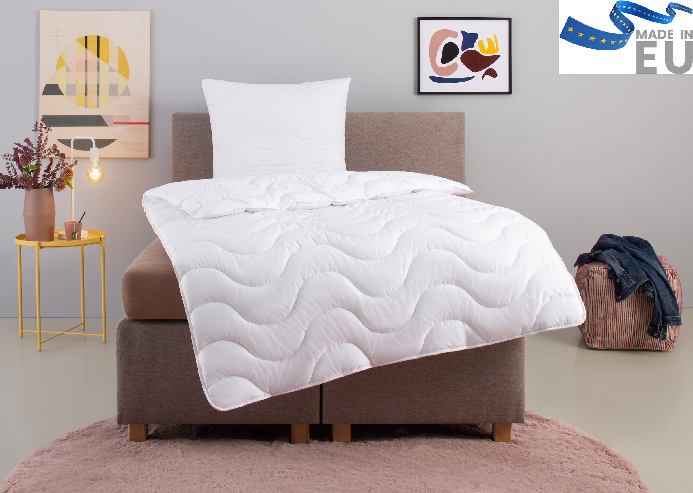 GOODproduct Microfaserbettdecke + Microfaserkissen »Mailo, Bettdecke 135x200 cm, 155x220 cm« 2-tlg., Set mit Kissen 80x80 cm, Sommer, Winter