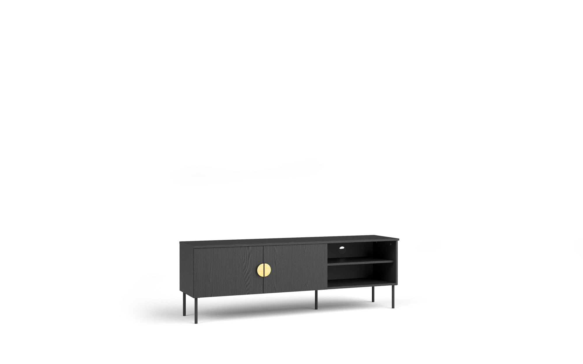 Home affaire Table basse »BELLOT TV-Schrank mit 2 Türen, Masse B/T/H: 160/40/53,6 cm« 1 cuis tlg. schwarze Farbe, mit holzähnlicher Struktur