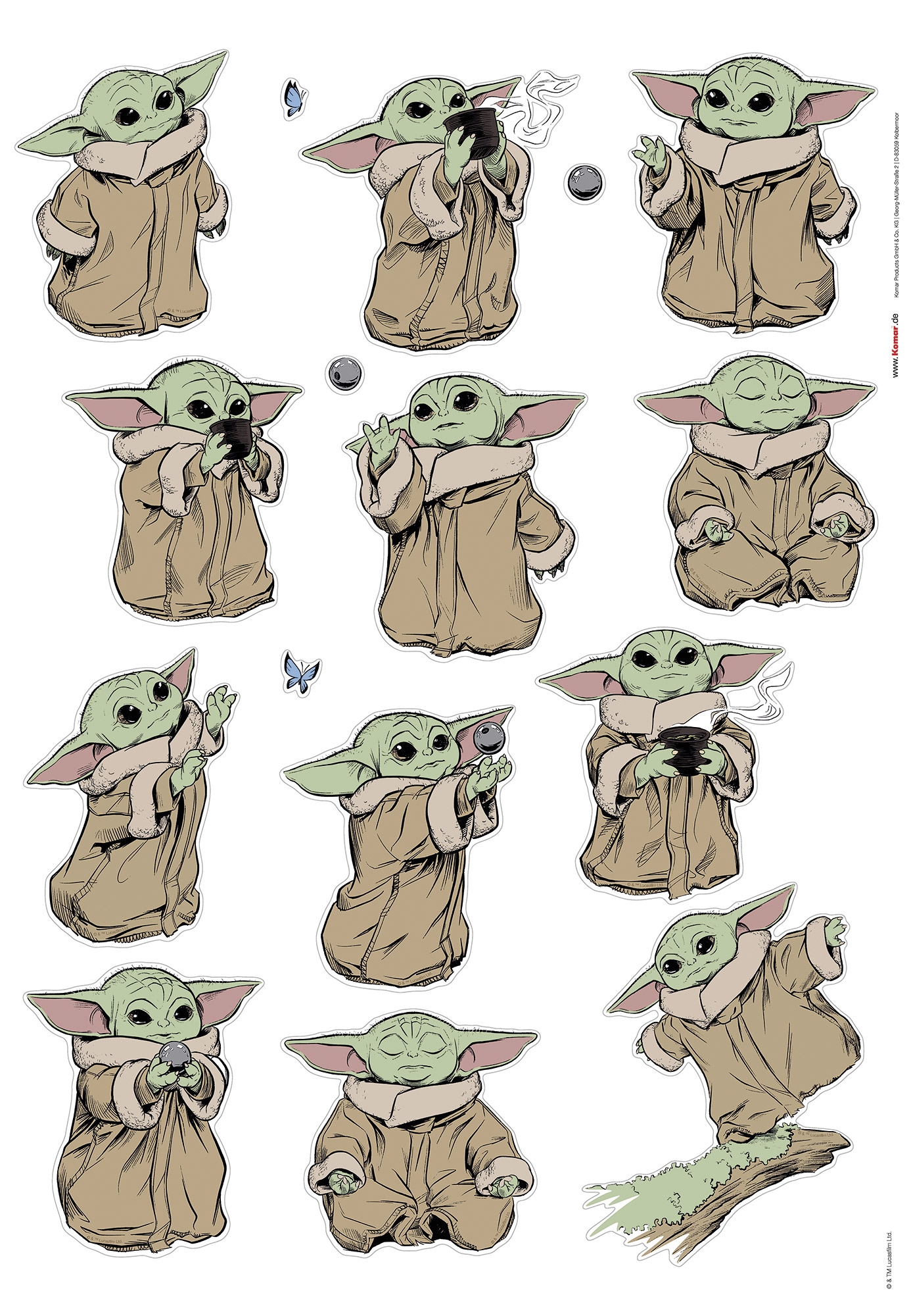 Komar Autocollant mural »Star Wars The Mandalorian Grogu The Cutest« 50 x 70 cm (Breite x Höhe) - Kinderzimmer, Wandsticker