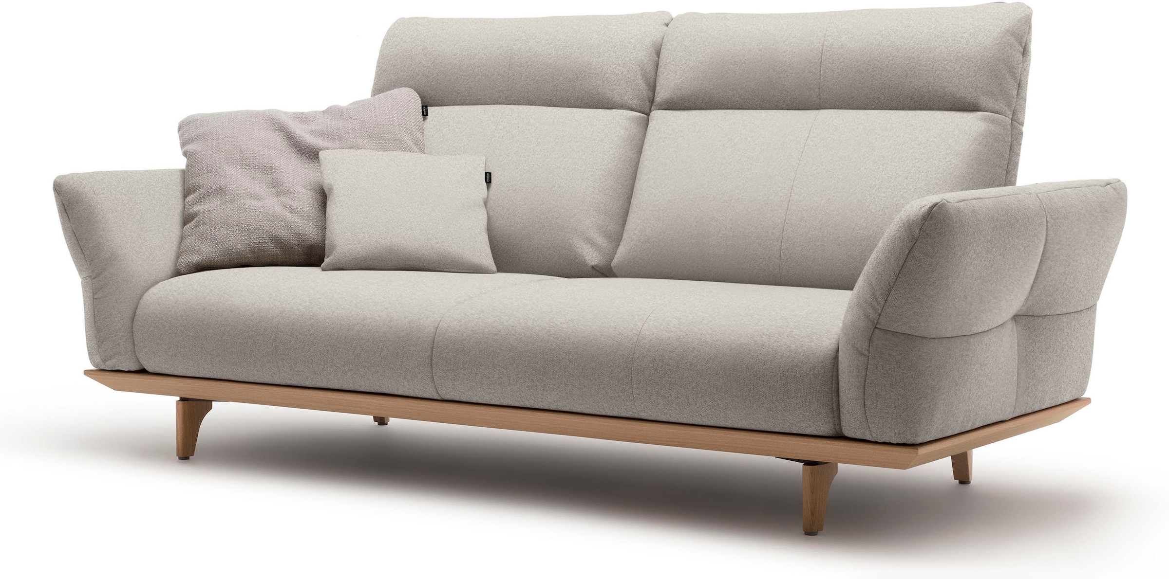 Creation BY ROLF BENZ 3-places »CR.460, Designsofa mit verstellbarer Rückenlehne, extra bequem,« socle en chêne, pieds en chêne naturel, largeur 208 cm
