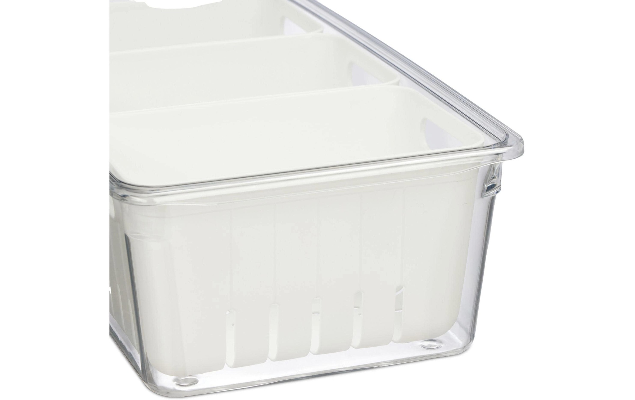 relaxdays Organiseur »600 g, 3 Stück, Transparent/Weiss«