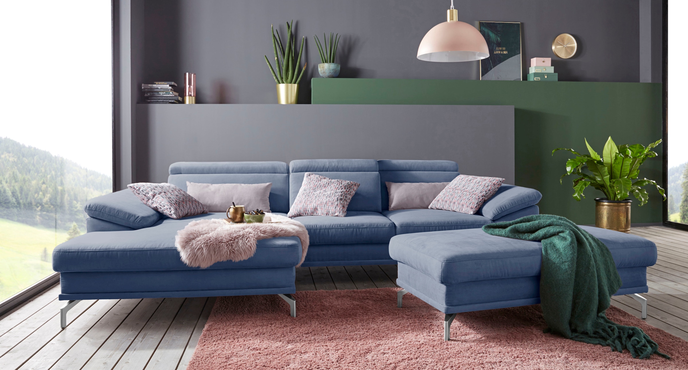 sit&more Ecksofa »Scorpio L-Form« inklusive Sitztiefenverstellung, wahlweise mit Kopfverstellung