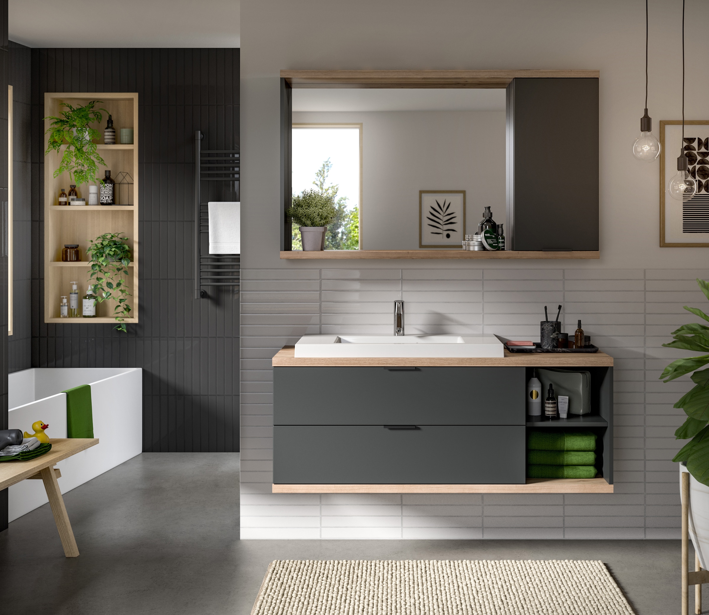 welltime Badmöbel-Set Set, 2 Stk. tlg.