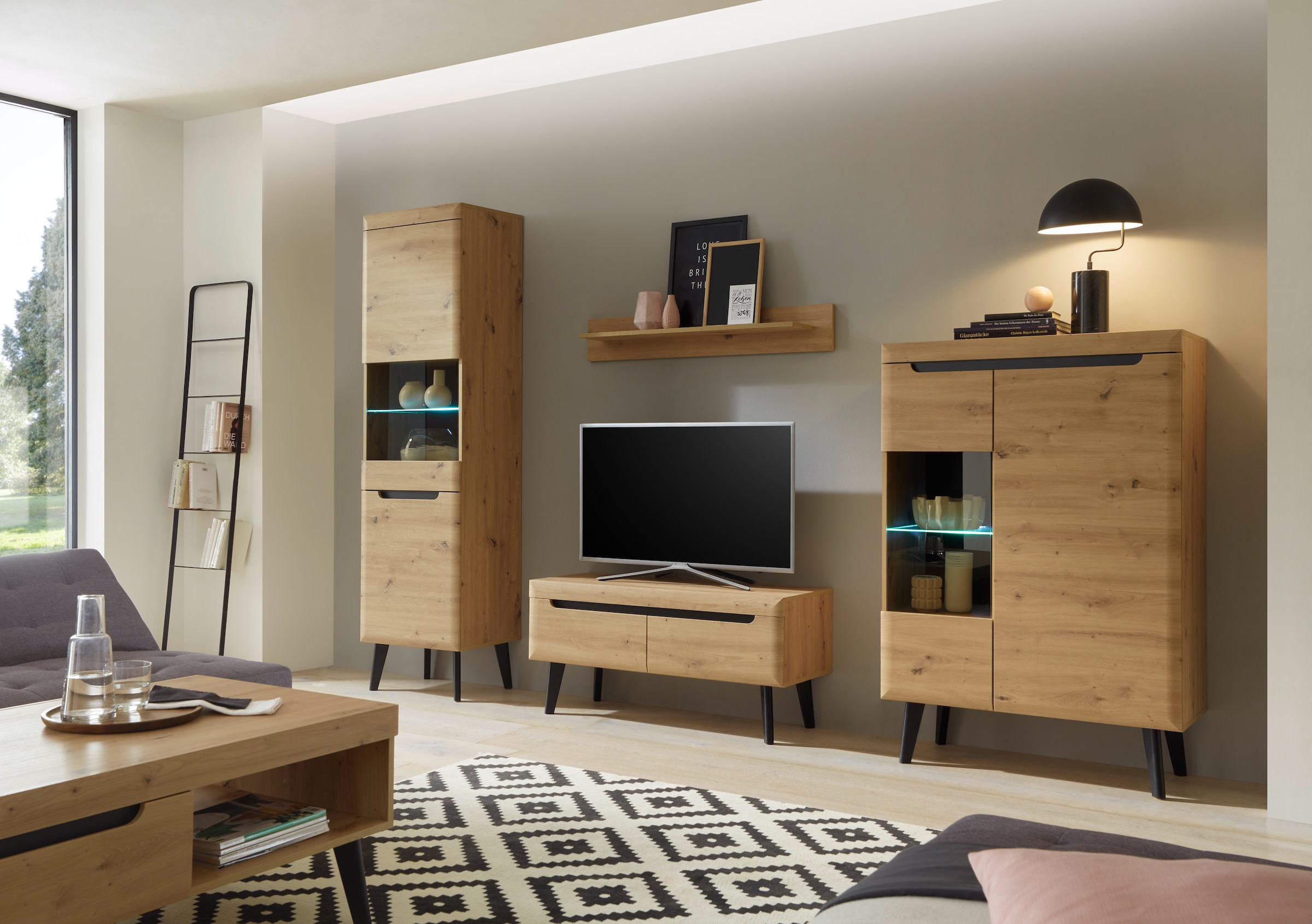 Home affaire Meuble mural »Torge, Anbauwand, Schrankwand, Mediawand, Wohnzimmer-Set« Set, 4 cuis tlg.