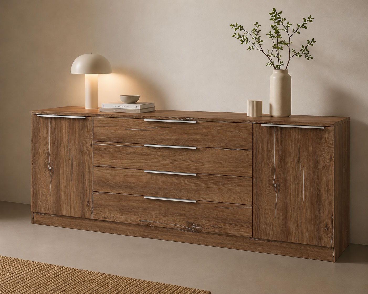 borchardt Möbel Kommode »Oliva, Kommode mit Metallgriffen« Breite 200 cm, mit 4 Schubkästen