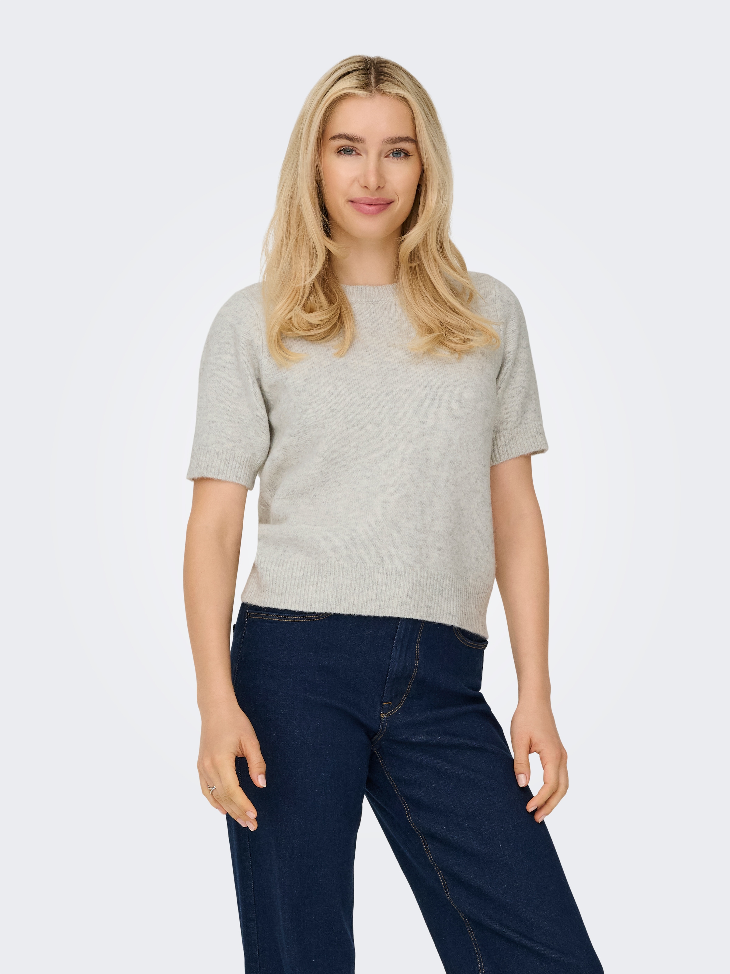 ONLY Pull à manches courtes »ONLABBY LIFE SS BLING TOP O-NECK KNT«