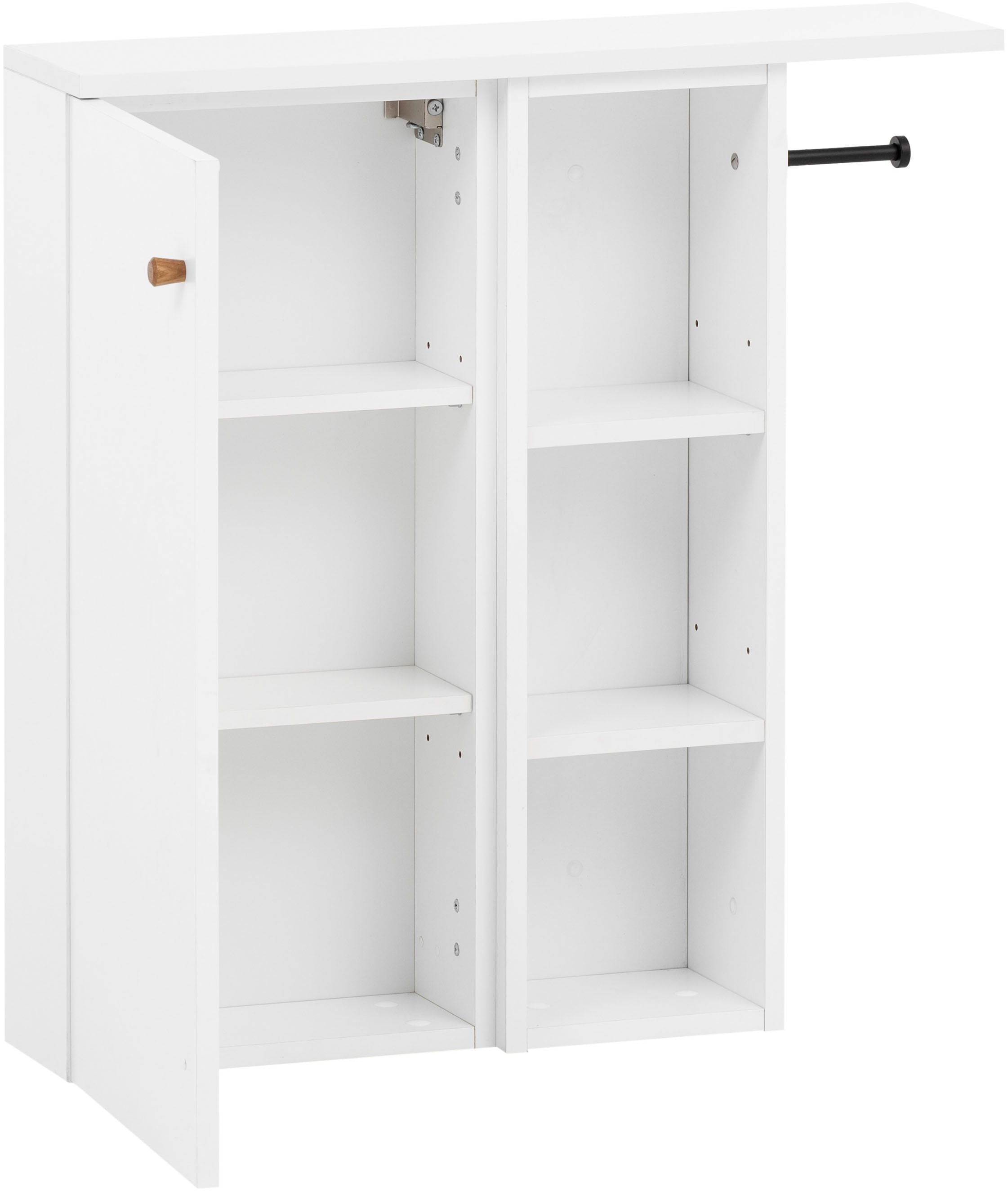 Schildmeyer Armoire latérale »Bjarne, Breite 70 cm, Griff aus Massivholz« Regalfach links oder rechts montierbar