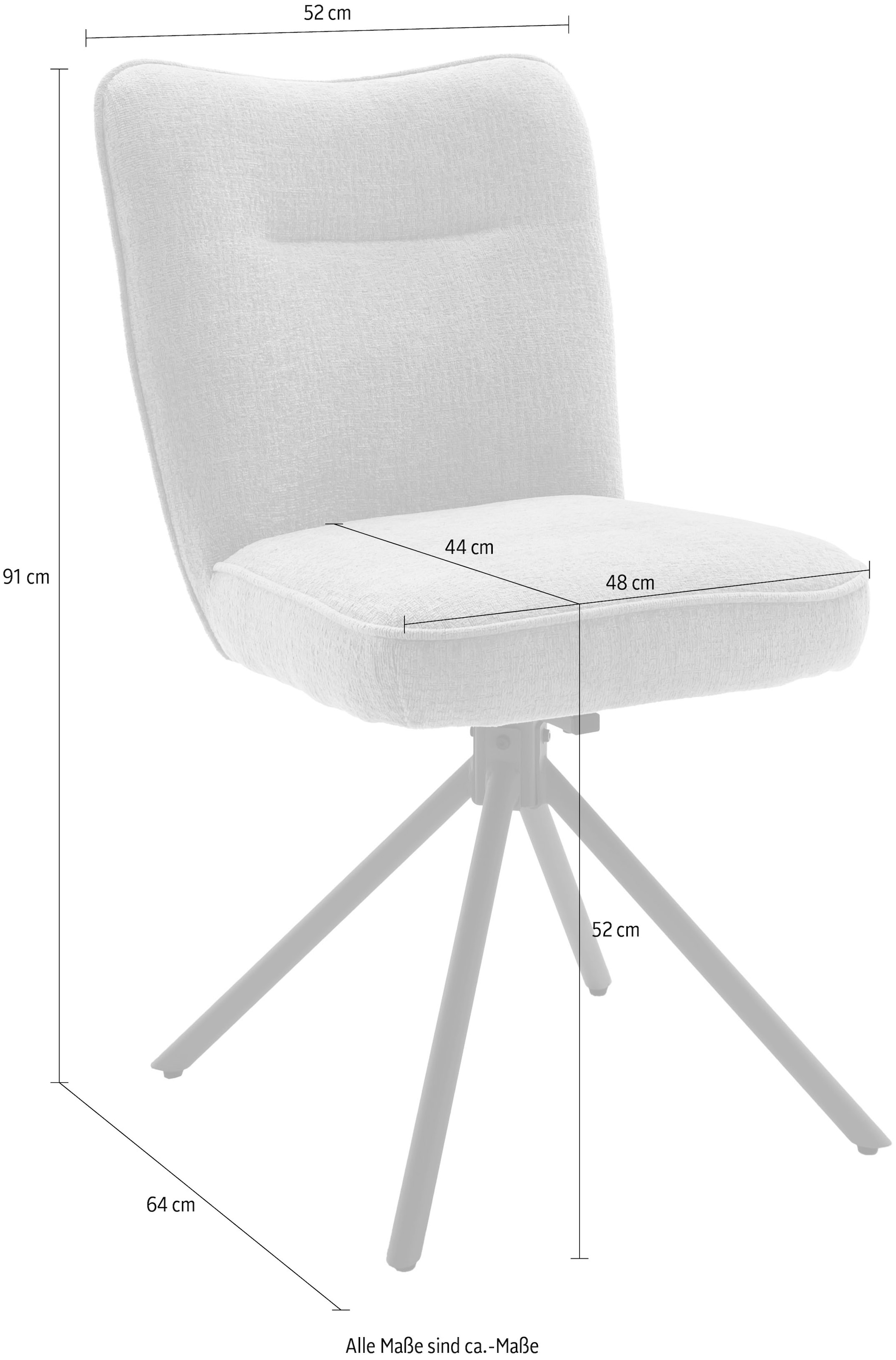 MCA furniture Chaise à 4 pieds (Ensemble) 2 cuis180° drehbar, Taschenfederkern