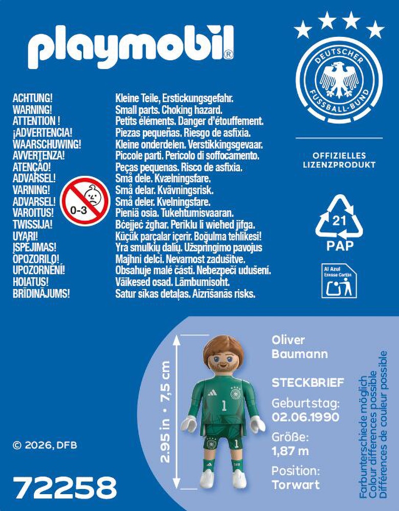 Playmobil® Jeu de construction »Oliver Baumann (72258), DFB« Made in Europe
