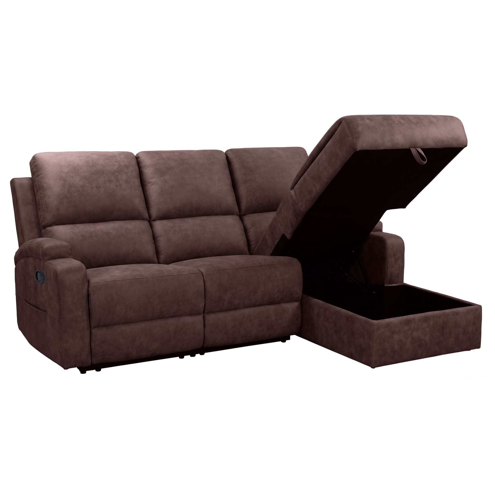 GOODproduct Canapé d'angle »NAPORI Microfaser, Multimediasofa, L-Form« fonction relax manuelle ou électrique, USB-A pour la version électrique, coffre de rangement