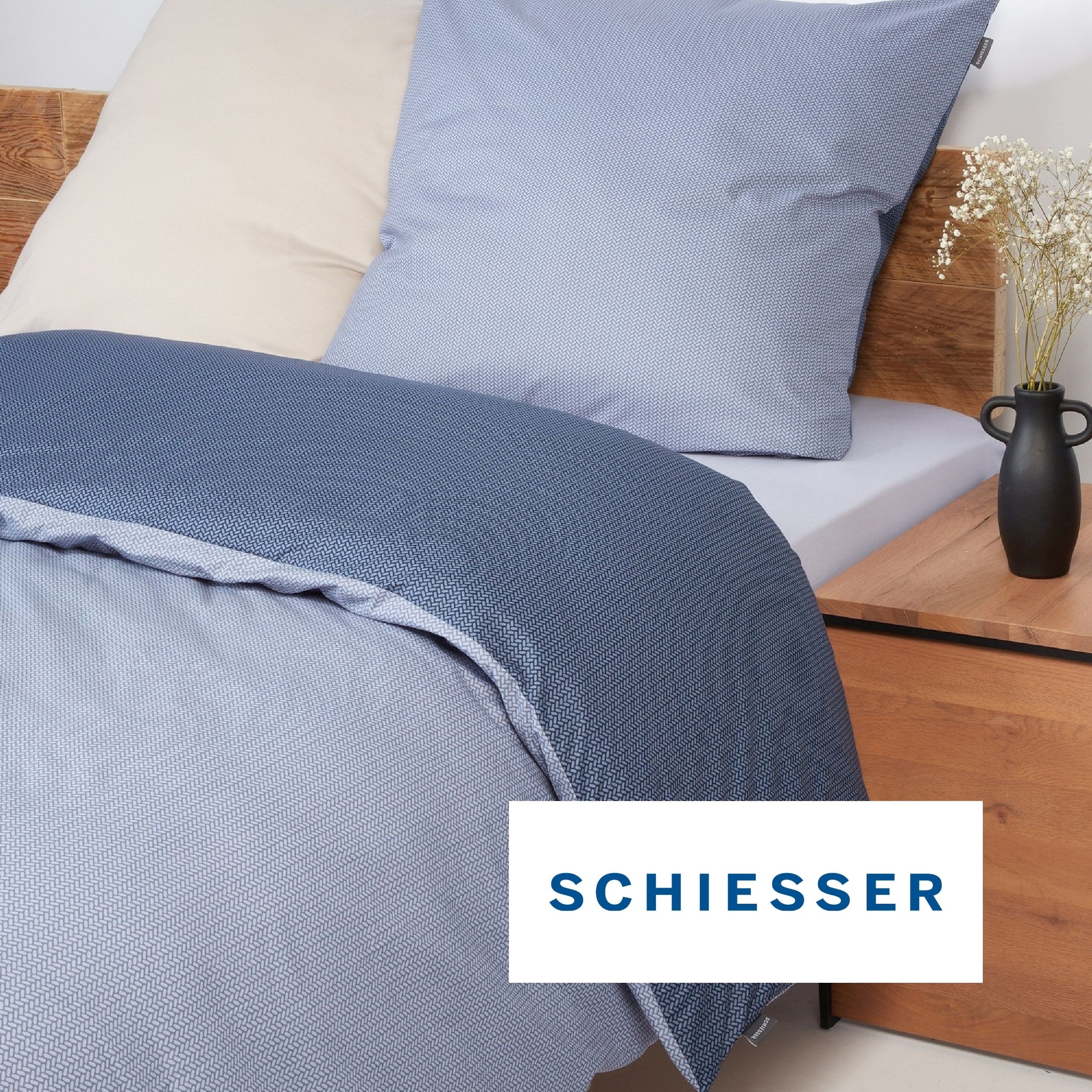 Schiesser Linge de lit »Silva in einem simplen Minimaldessin in angesagter Strickoptik« 2 cuis MADE IN GREEN by OEKO-TEX®