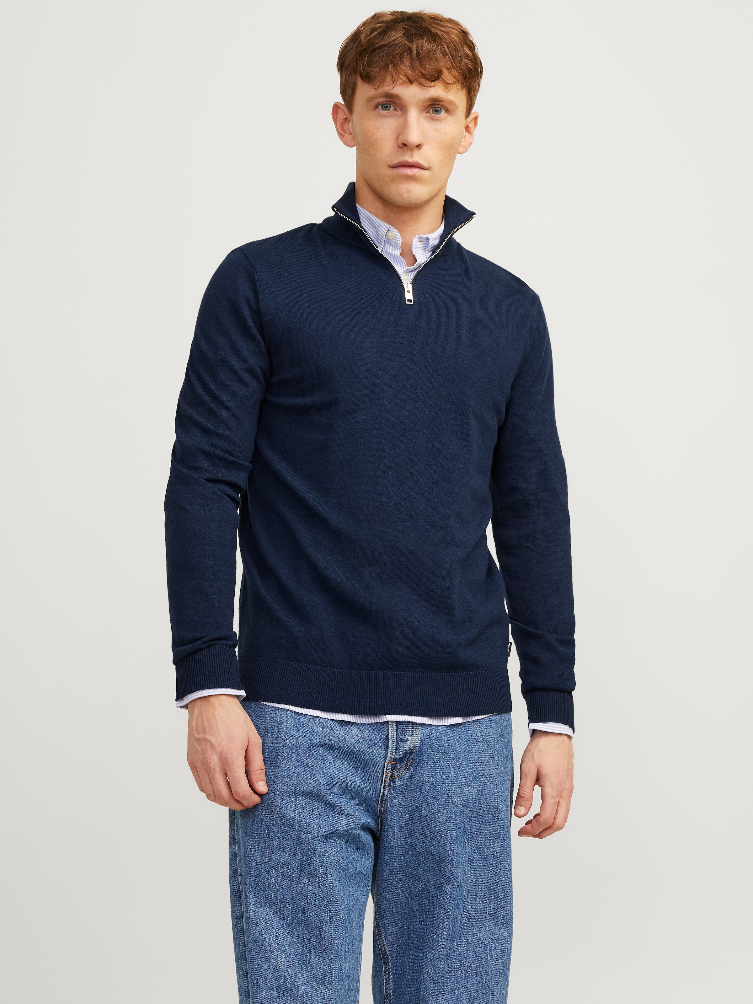 Jack &amp; Jones Strickpullover »EMIL KNIT HALF ZIP« mit kurzem Reissverschluss im Troyer-Look