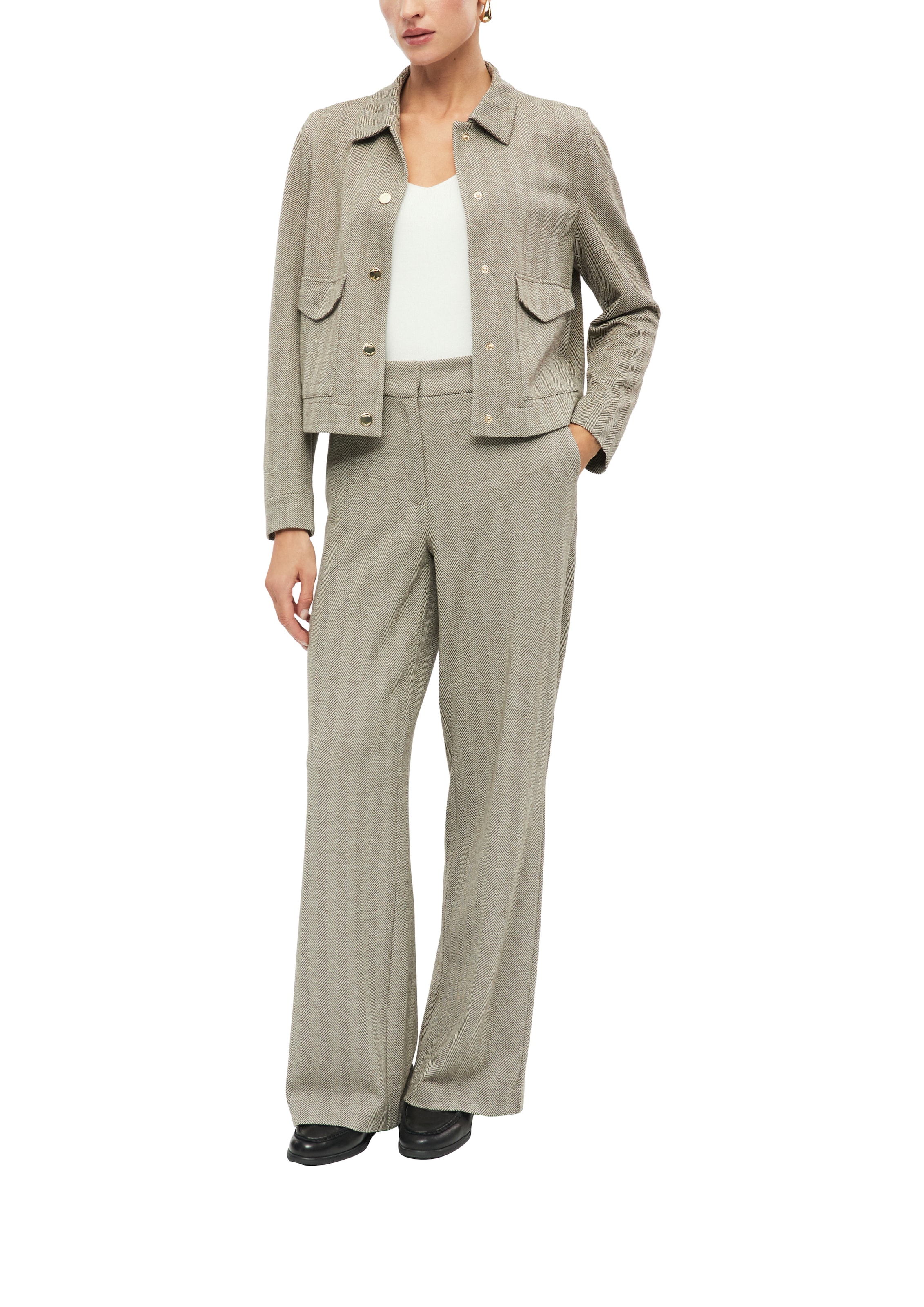 s.Oliver BLACK LABEL Veste blazer avec motif à chevrons et col chemise