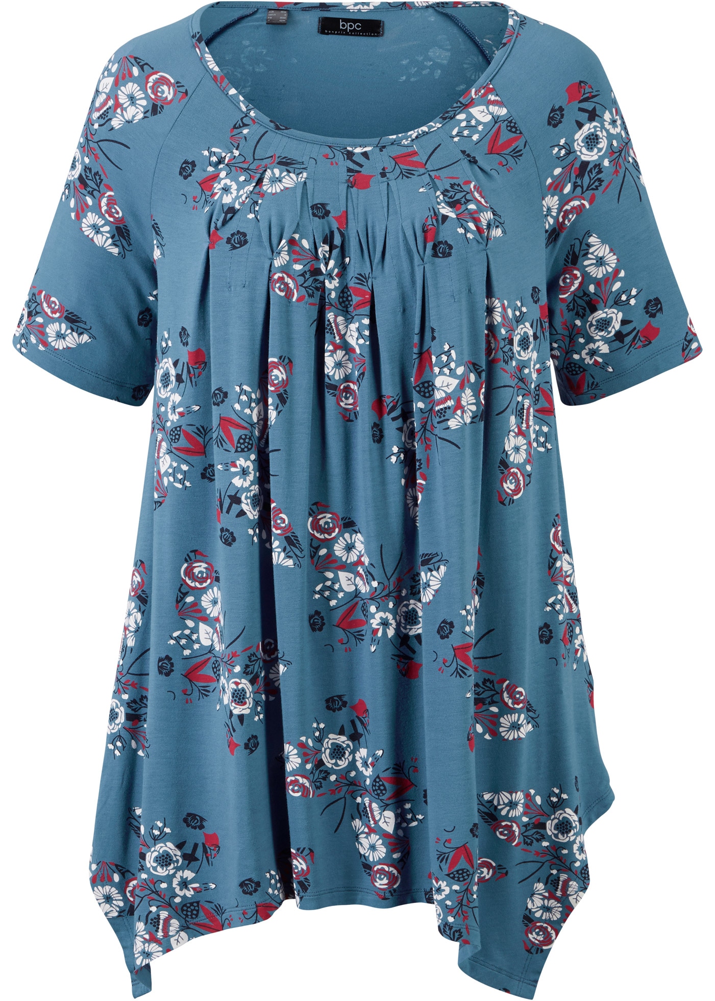 bonprix T-shirt long Ballonform, Halbarm, aus Viskose und Elasthan, casual Stil