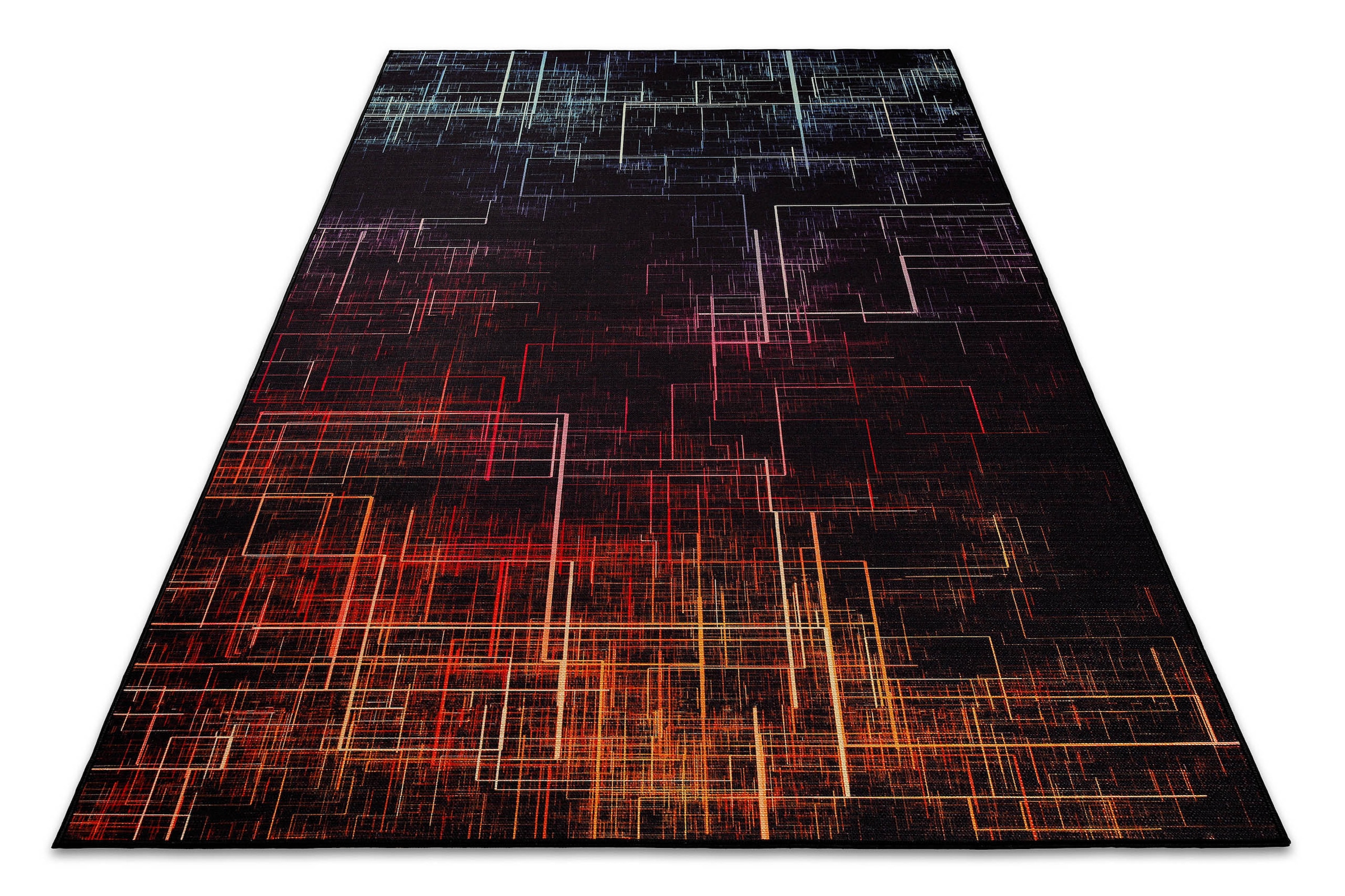 Wecon home Teppich »Quantum Warp« rechteckig 5 mm Höhe Gamer Teppich, gewebt, geometrisch, robust, Gaming Room, rutschfest
