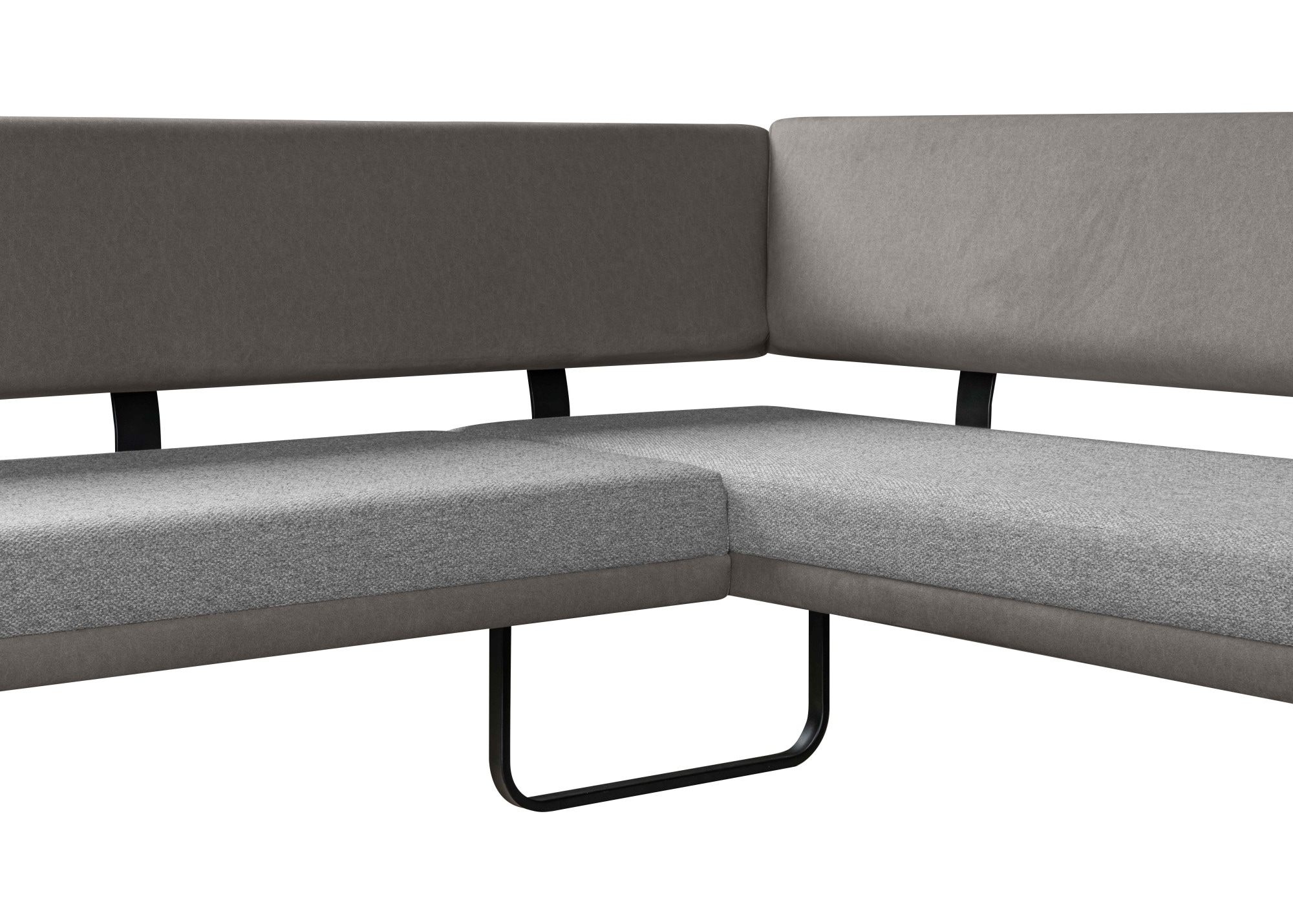 GOODproduct Eckbank »Gabi Esszimmerbank, Bank, Küchenbank, Polsterbank« Gestell aus matt-schwarzem Flachmetall, stabil, 2-Stoff-Design