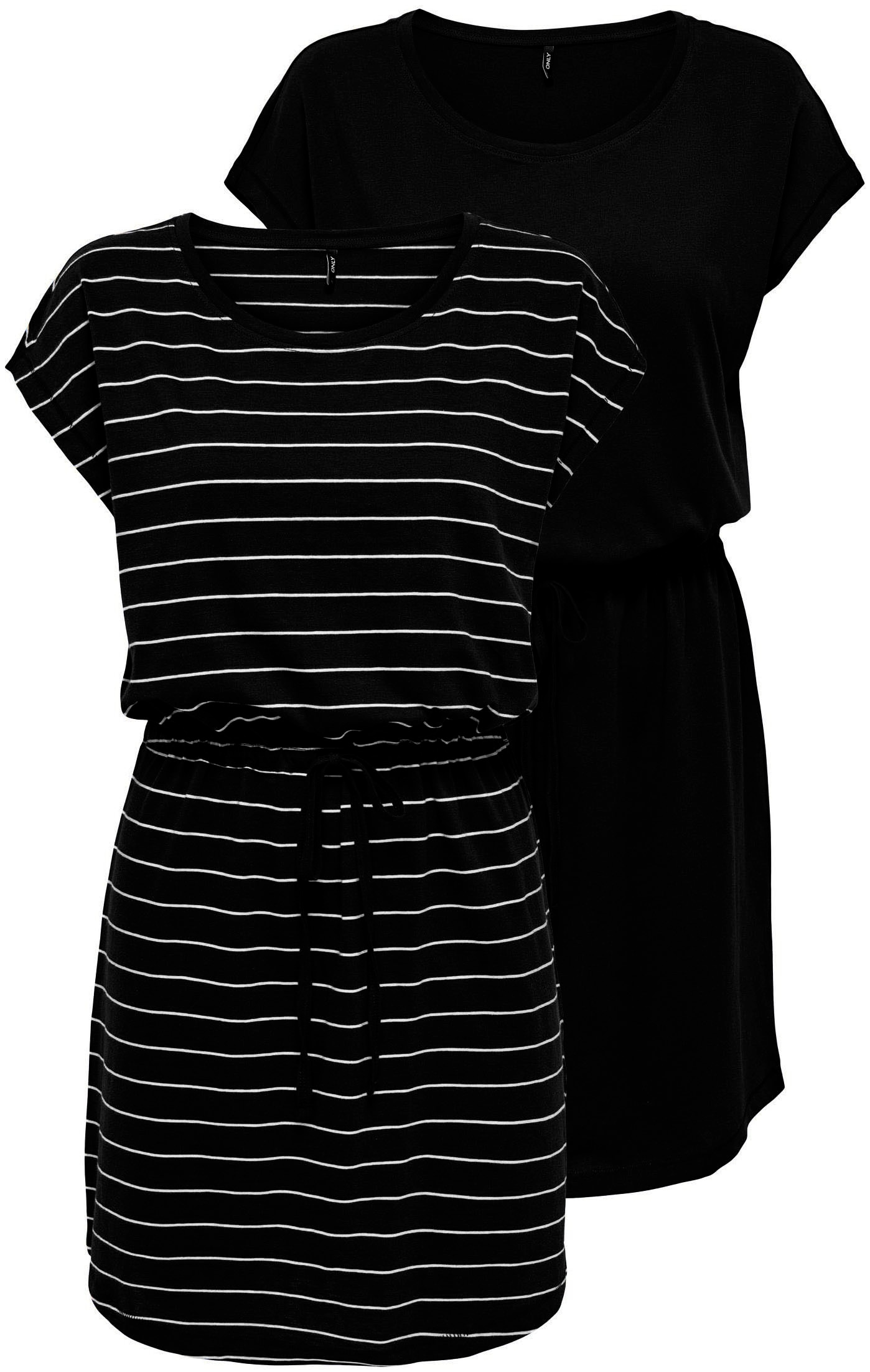 ONLY Shirtkleid »ONLMAY LIFE S/S DRESS 2 PACK CS JRS« 2er-Pack,  Baumwolle, regular fit, Rundhals